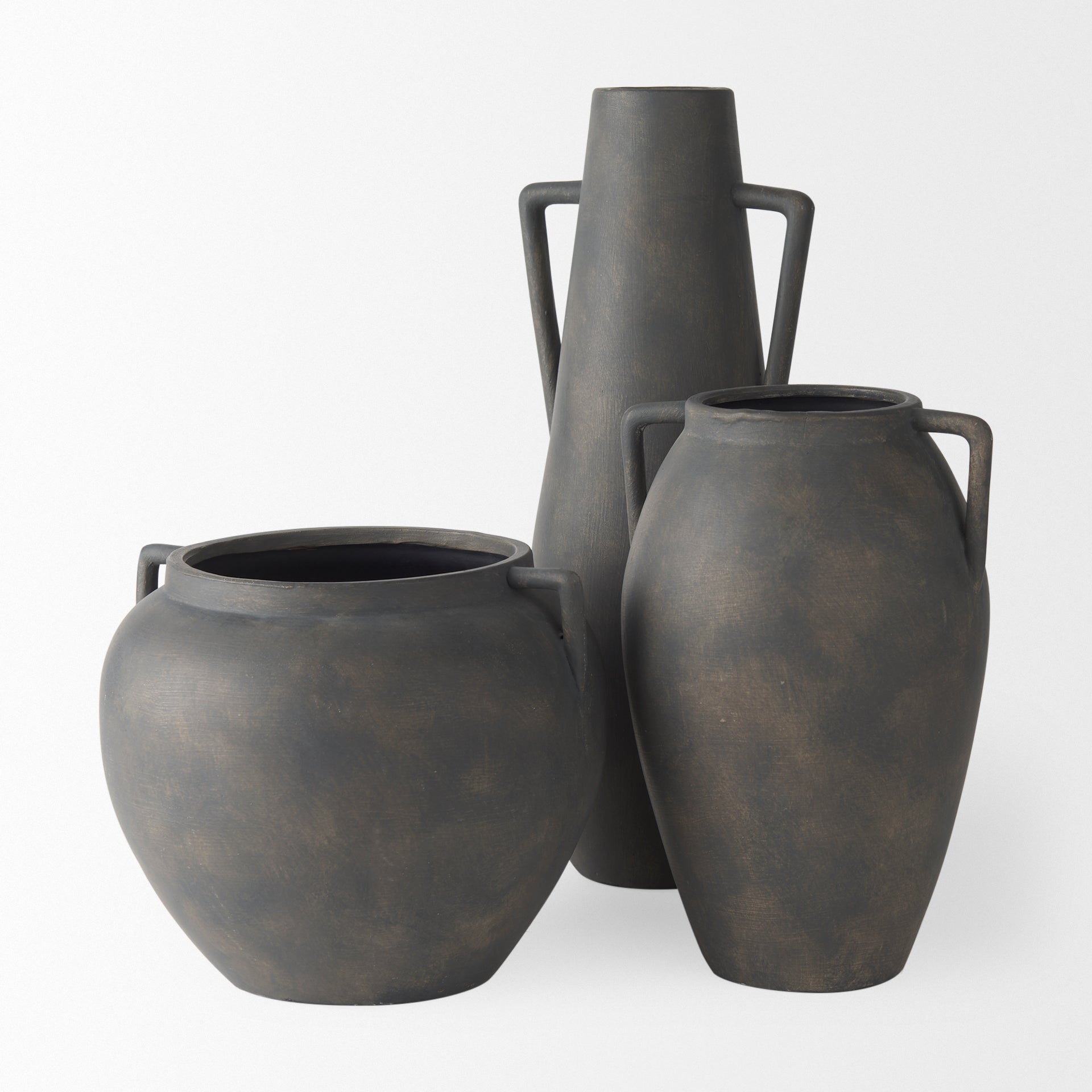 Kilian Brown-Gray Double Ear Vase