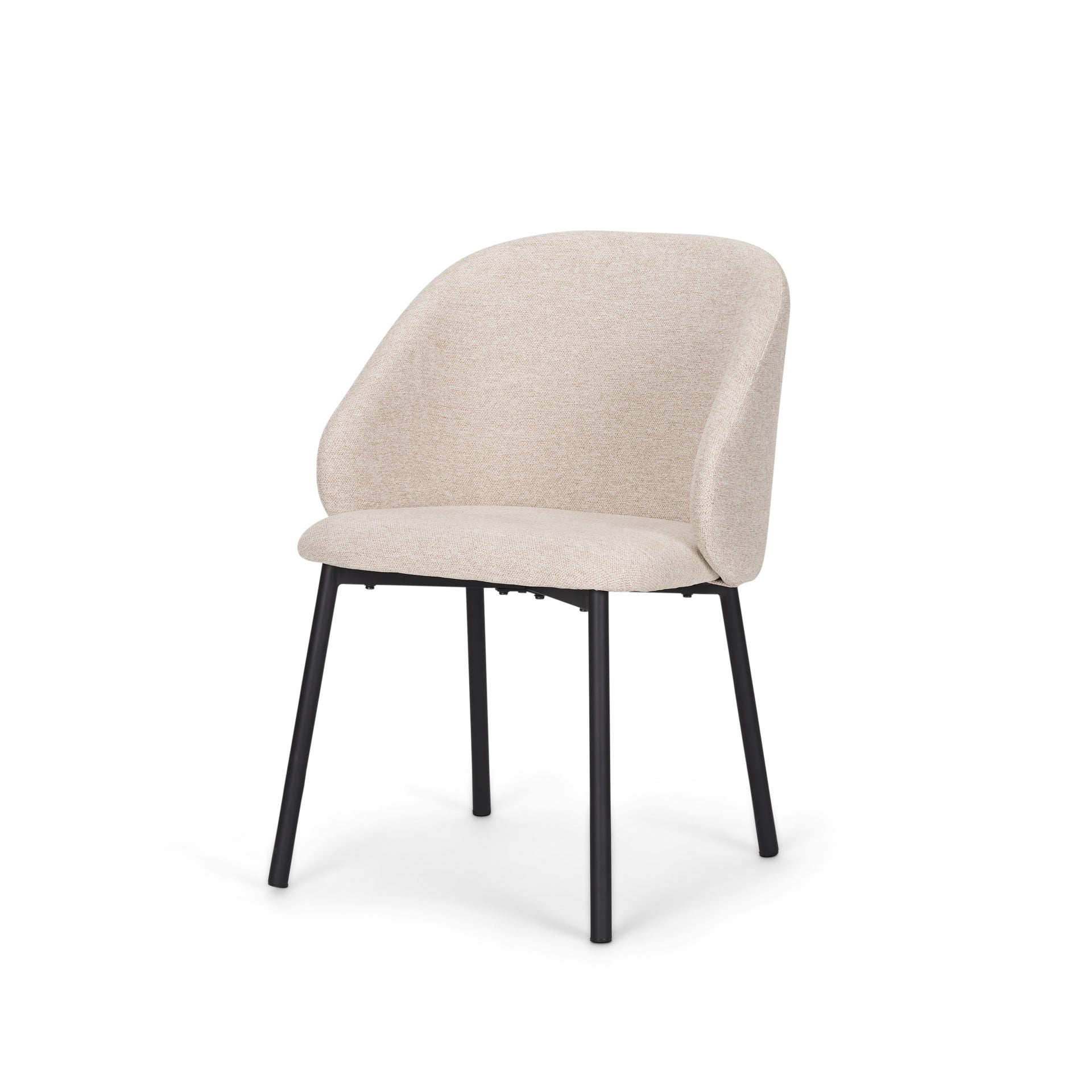 Shannon Oatmeal Fabric & Matte Black Metal Dining Chair