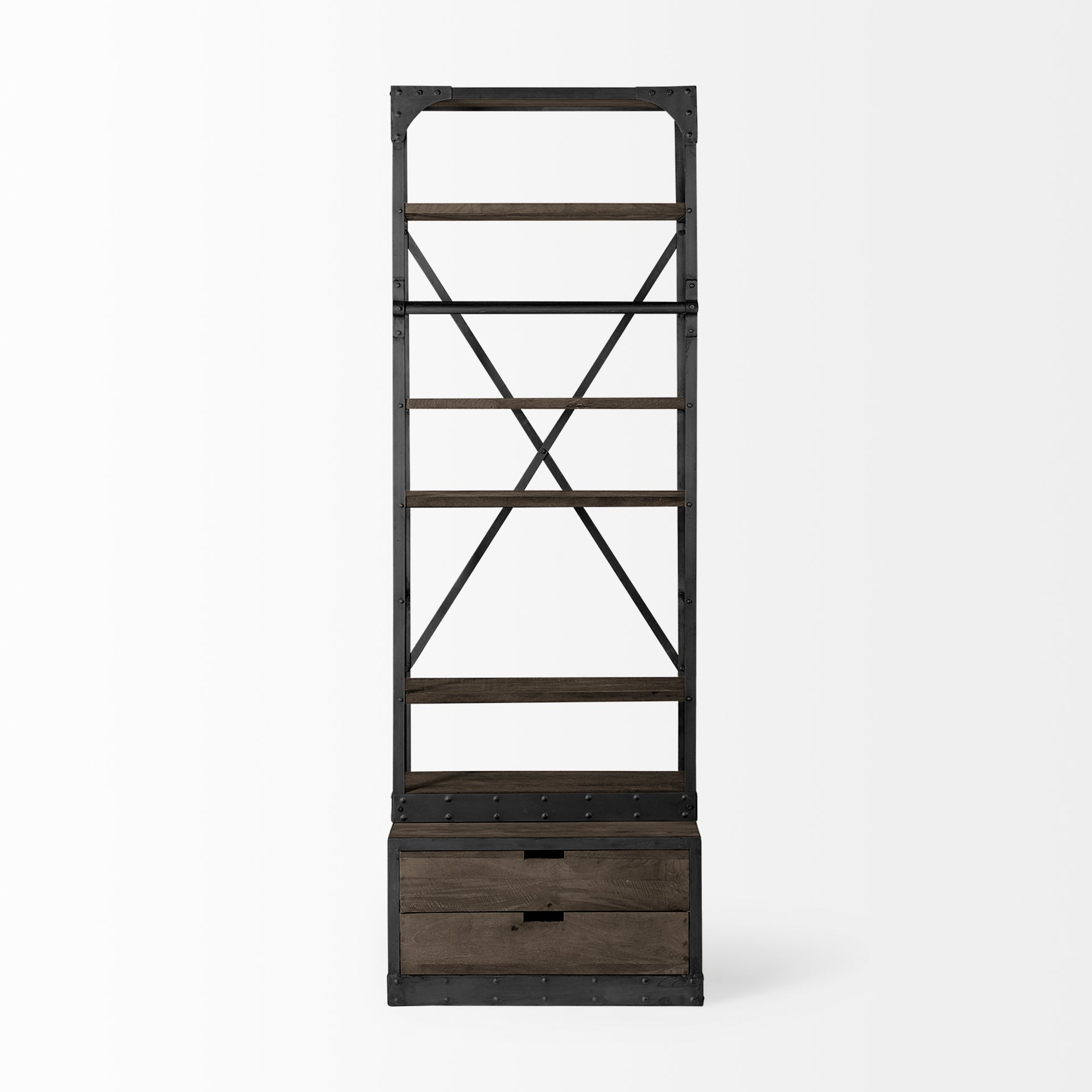 Brodie VII Brown Wood Gun-Metal Bracing 4-Shelf Shelving Unit Bookcases & Shelves Mercana , Black Friday Sale Mercana Furniture Sale, Old Bones Co, Mid Century Furniture Sale, Four Hands Furniture, Black Friday Sale Brodie VII Brown Wood Gun-Metal Bracing 4-Shelf Shelving Unit,Gus Sale, Perigold Brodie VII Brown Wood Gun-Metal Bracing 4-Shelf Shelving Unit Bookcases & Shelves Black Friday Sale , Perigold Sale Brodie VII Brown Wood Gun-Metal Bracing 4-Shelf Shelving Unit,Brodie VII Brown Wood Gun-Metal Braci
