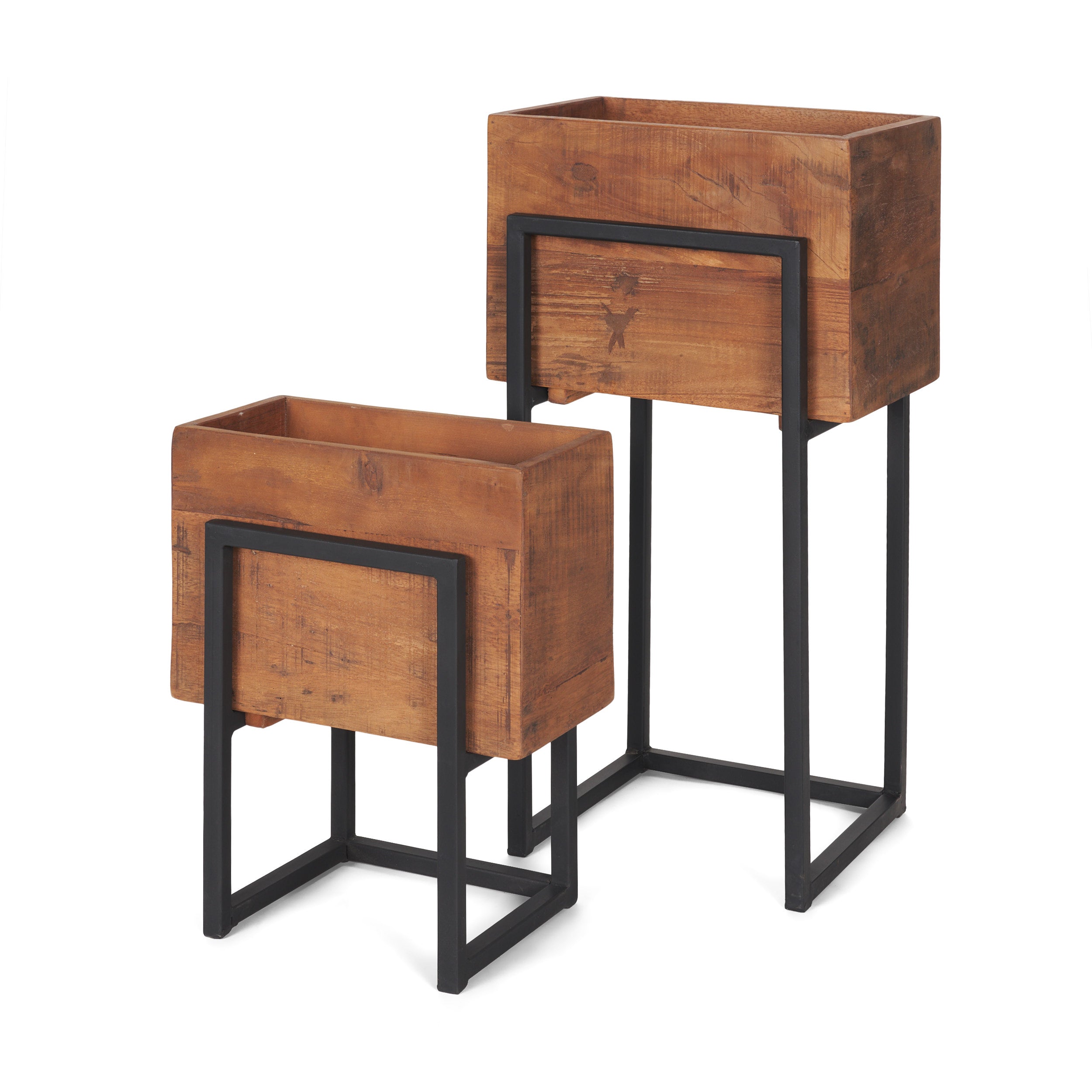 Jadine Medium Brown Wood with Black Metal Rectangle Frames - Set of 2 Planters Mercana , Black Friday Sale Mercana Furniture Sale, Old Bones Co, Mid Century Furniture Sale, Four Hands Furniture, Black Friday Sale Jadine Medium Brown Wood with Black Metal Rectangle Frames - Set of 2,Gus Sale, Perigold Jadine Medium Brown Wood with Black Metal Rectangle Frames - Set of 2 Planters Black Friday Sale , Perigold Sale Jadine Medium Brown Wood with Black Metal Rectangle Frames - Set of 2,Jadine Medium Brown Wood wi