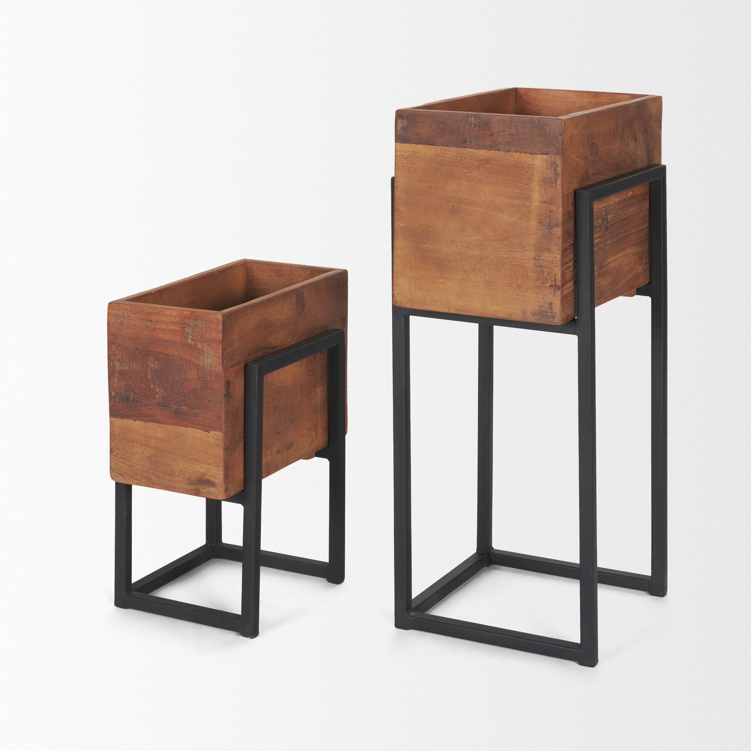Jadine Medium Brown Wood with Black Metal Rectangle Frames - Set of 2 Planters Mercana , Black Friday Sale Mercana Furniture Sale, Old Bones Co, Mid Century Furniture Sale, Four Hands Furniture, Black Friday Sale Jadine Medium Brown Wood with Black Metal Rectangle Frames - Set of 2,Gus Sale, Perigold Jadine Medium Brown Wood with Black Metal Rectangle Frames - Set of 2 Planters Black Friday Sale , Perigold Sale Jadine Medium Brown Wood with Black Metal Rectangle Frames - Set of 2,Jadine Medium Brown Wood wi