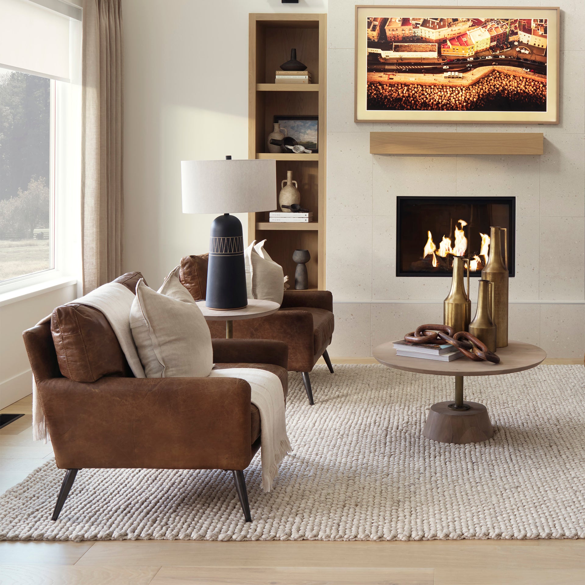 Cochrane I Brown Leather Wrapped Chair