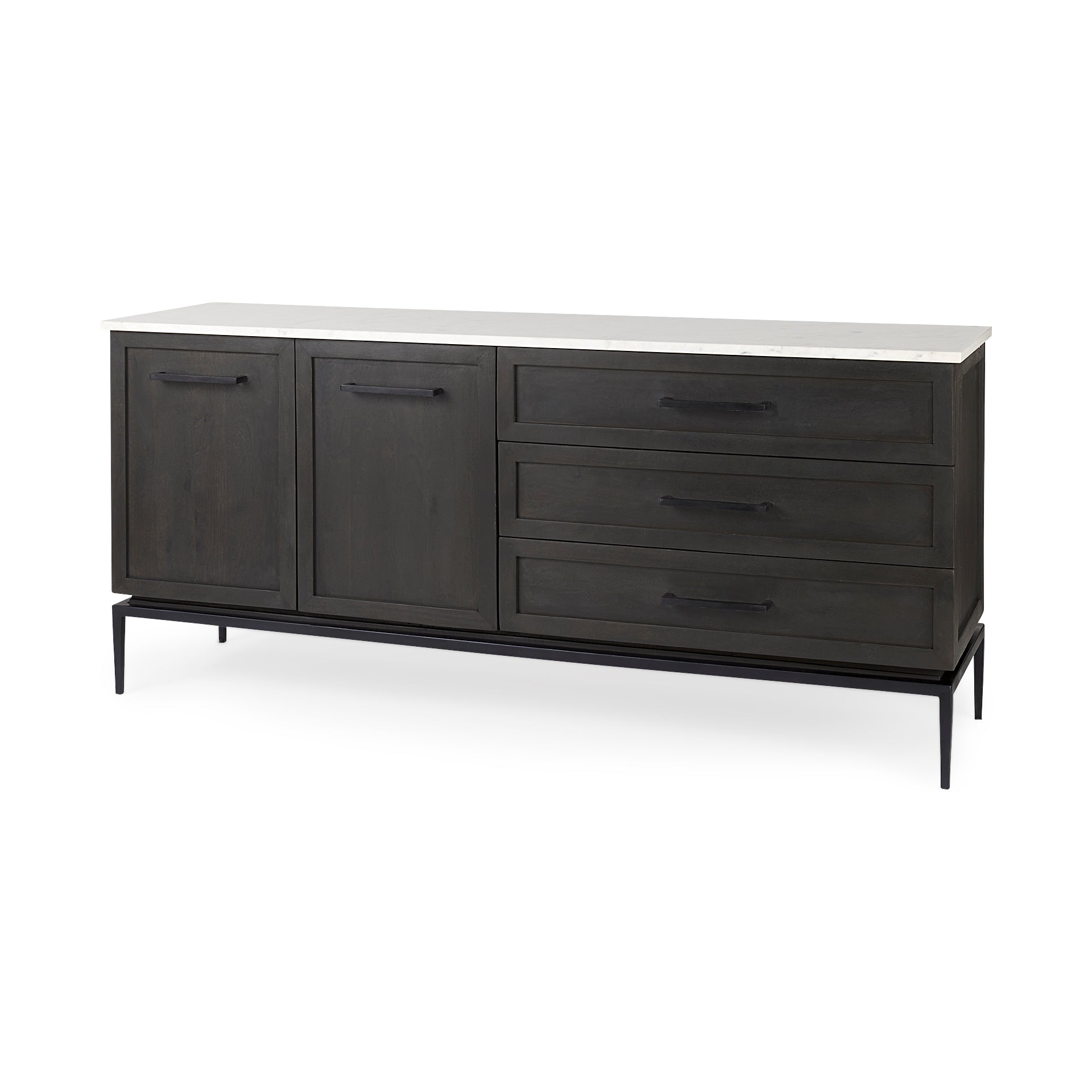 Divina Black-Brown Wood with White Marble Top and Black Metal Base Sideboard Credenzas & Sideboards Mercana , Black Friday Sale Mercana Furniture Sale, Old Bones Co, Mid Century Furniture Sale, Four Hands Furniture, Black Friday Sale Divina Black-Brown Wood with White Marble Top and Black Metal Base Sideboard,Gus Sale, Perigold Divina Black-Brown Wood with White Marble Top and Black Metal Base Sideboard Credenzas & Sideboards Black Friday Sale , Perigold Sale Divina Black-Brown Wood with White Marble Top an