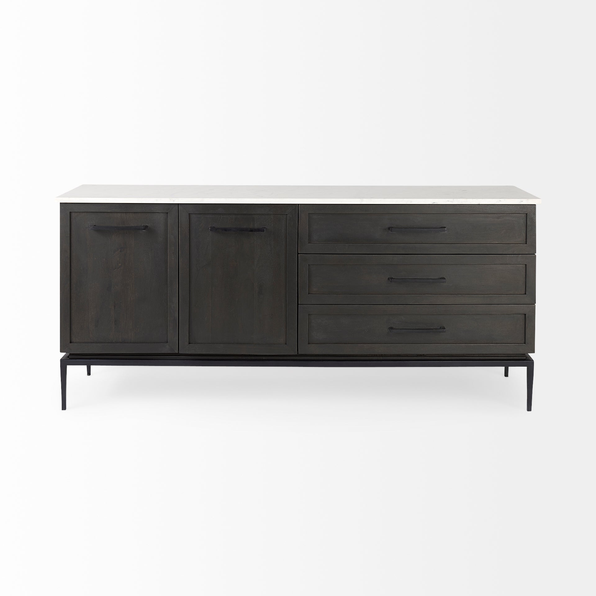 Divina Black-Brown Wood with White Marble Top and Black Metal Base Sideboard Credenzas & Sideboards Mercana , Black Friday Sale Mercana Furniture Sale, Old Bones Co, Mid Century Furniture Sale, Four Hands Furniture, Black Friday Sale Divina Black-Brown Wood with White Marble Top and Black Metal Base Sideboard,Gus Sale, Perigold Divina Black-Brown Wood with White Marble Top and Black Metal Base Sideboard Credenzas & Sideboards Black Friday Sale , Perigold Sale Divina Black-Brown Wood with White Marble Top an