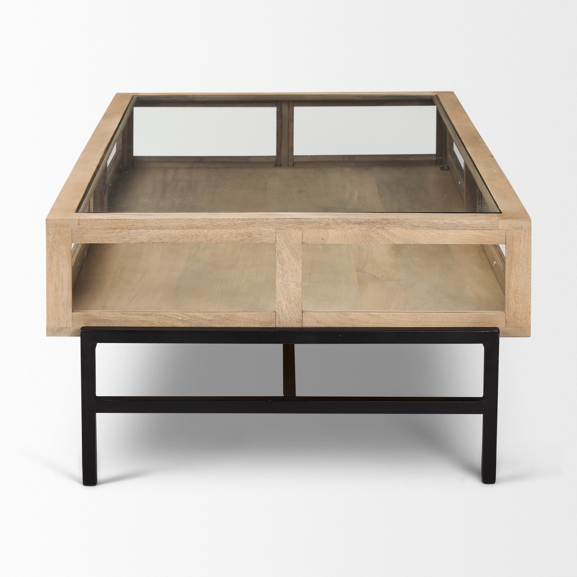 Arelius Rectangular Glass-Top Wood with Black Metal Base Display Coffee Table Coffee Tables Mercana , Black Friday Sale Mercana Furniture Sale, Old Bones Co, Mid Century Furniture Sale, Four Hands Furniture, Black Friday Sale Arelius Rectangular Glass-Top Wood with Black Metal Base Display Coffee Table,Gus Sale, Perigold Arelius Rectangular Glass-Top Wood with Black Metal Base Display Coffee Table Coffee Tables Black Friday Sale , Perigold Sale Arelius Rectangular Glass-Top Wood with Black Metal Base Displa