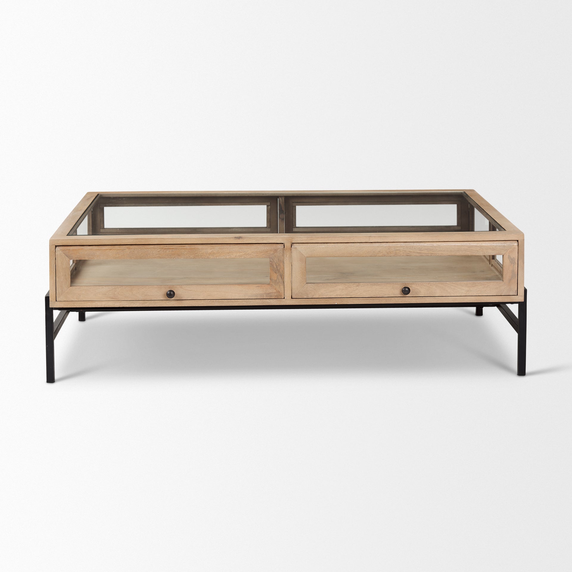 Arelius Rectangular Glass-Top Wood with Black Metal Base Display Coffee Table Coffee Tables Mercana , Black Friday Sale Mercana Furniture Sale, Old Bones Co, Mid Century Furniture Sale, Four Hands Furniture, Black Friday Sale Arelius Rectangular Glass-Top Wood with Black Metal Base Display Coffee Table,Gus Sale, Perigold Arelius Rectangular Glass-Top Wood with Black Metal Base Display Coffee Table Coffee Tables Black Friday Sale , Perigold Sale Arelius Rectangular Glass-Top Wood with Black Metal Base Displa