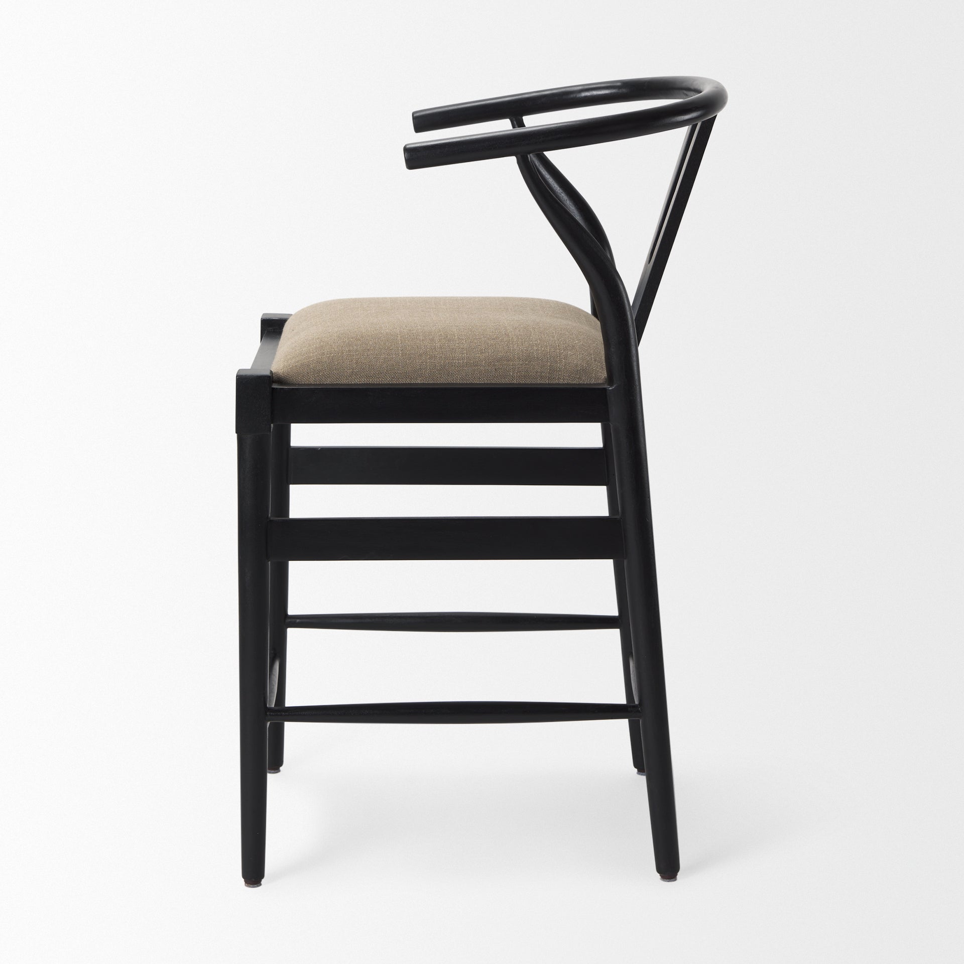 Trixie Black Wood Frame with Dark Taupe Fabric Seat Counter Stool