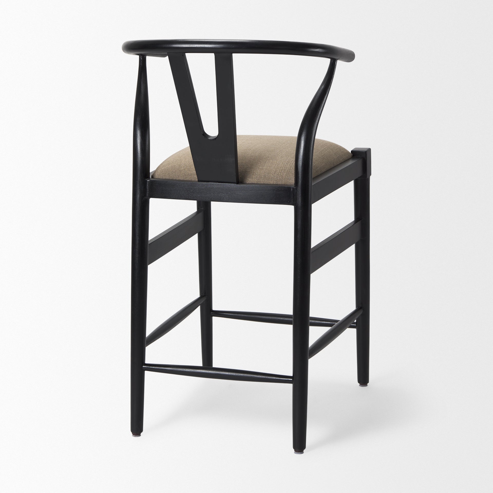 Trixie Black Wood Frame with Dark Taupe Fabric Seat Counter Stool