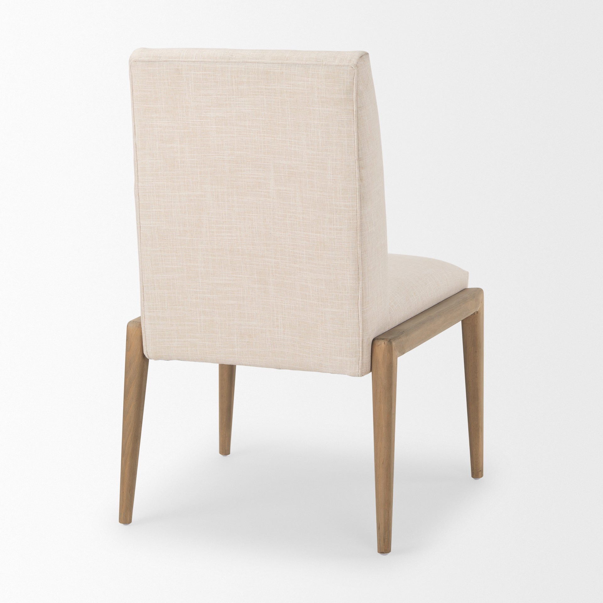 Palisades Cream Upholstery with Solid Wood Armless Dining Chair