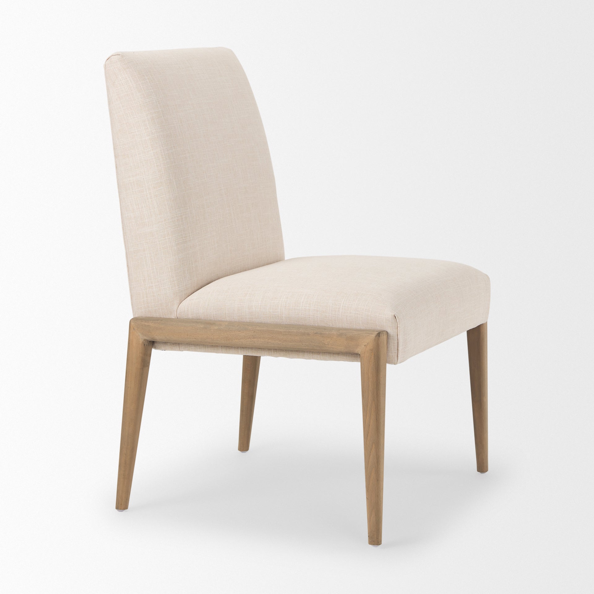 Palisades Cream Upholstery with Solid Wood Armless Dining Chair