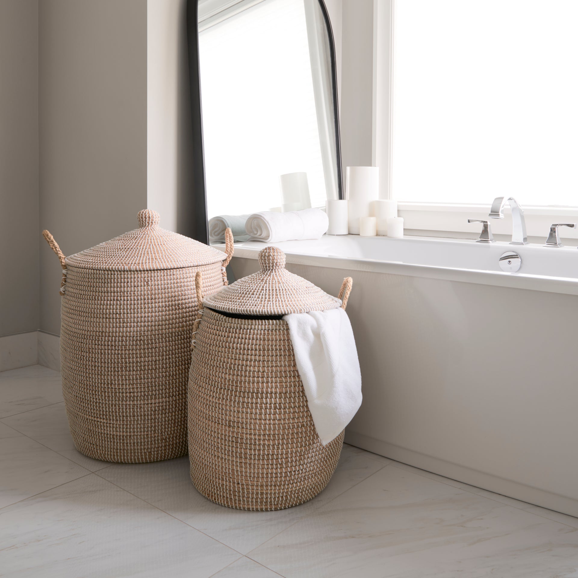 Kairi Seagrass Floor Basket with Lids and Handles - Set of 2 Baskets Mercana , Black Friday Sale Mercana Furniture Sale, Old Bones Co, Mid Century Furniture Sale, Four Hands Furniture, Black Friday Sale Kairi Seagrass Floor Basket with Lids and Handles - Set of 2,Gus Sale, Perigold Kairi Seagrass Floor Basket with Lids and Handles - Set of 2 Baskets Black Friday Sale , Perigold Sale Kairi Seagrass Floor Basket with Lids and Handles - Set of 2,Kairi Seagrass Floor Basket with Lids and Handles - Set of 2 Lulu
