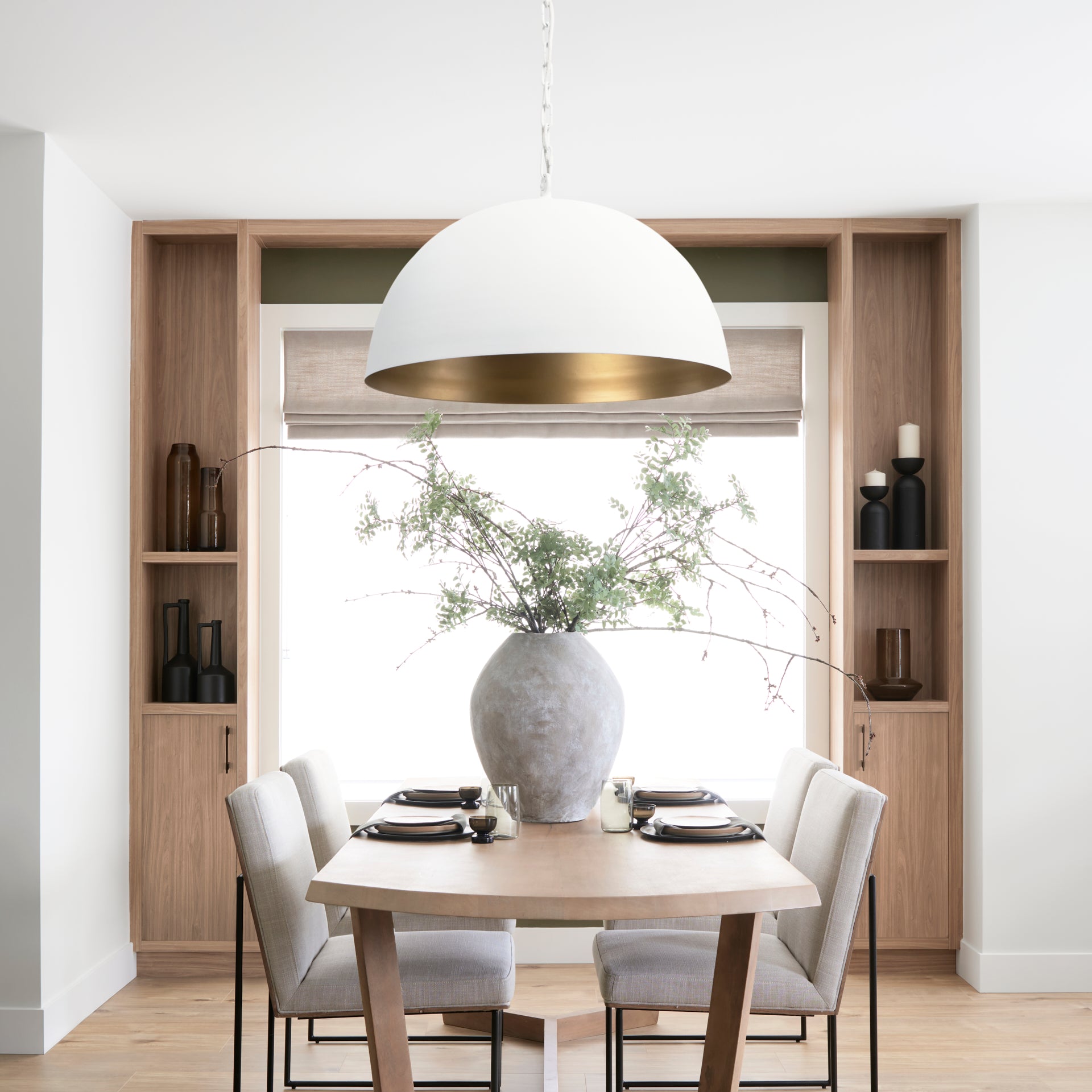Juniper 36" Round White Dome Pendant Light