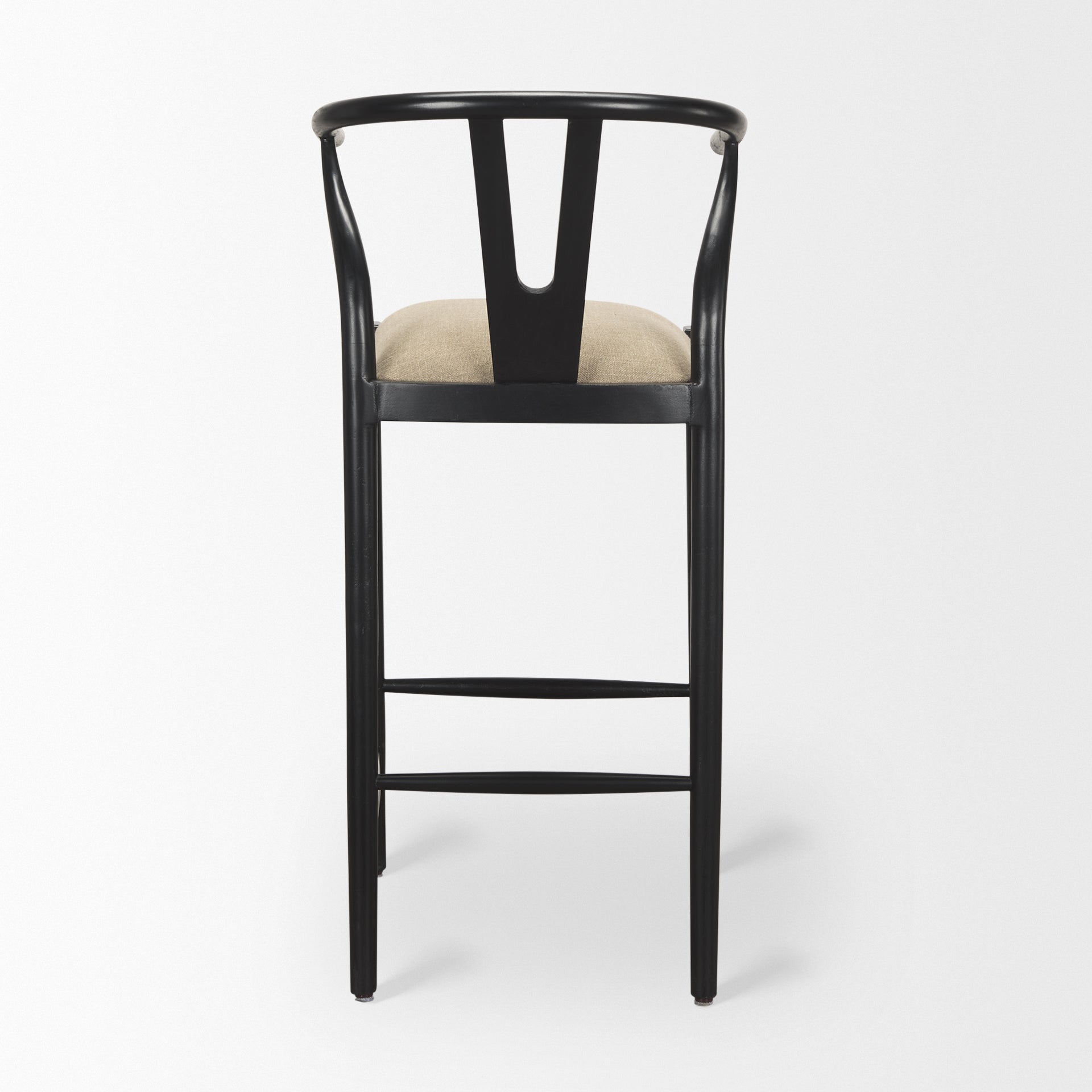 Trixie Black Wood Frame with Dark Taupe Fabric Seat Bar Stool