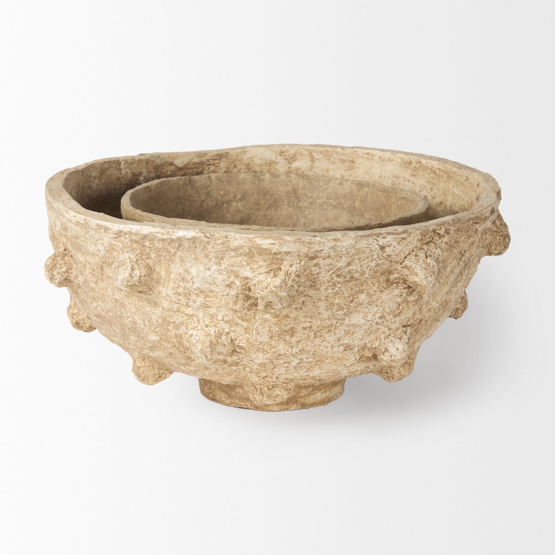 Sonam Beige Paper Mache Spiked Bowls - Set of 2 Bowls Mercana , Black Friday Sale Mercana Furniture Sale, Old Bones Co, Mid Century Furniture Sale, Four Hands Furniture, Black Friday Sale Sonam Beige Paper Mache Spiked Bowls - Set of 2,Gus Sale, Perigold Sonam Beige Paper Mache Spiked Bowls - Set of 2 Bowls Black Friday Sale , Perigold Sale Sonam Beige Paper Mache Spiked Bowls - Set of 2,Sonam Beige Paper Mache Spiked Bowls - Set of 2 Lulu and Georgia, Burke Decor Sale Sonam Beige Paper Mache Spiked Bowls -
