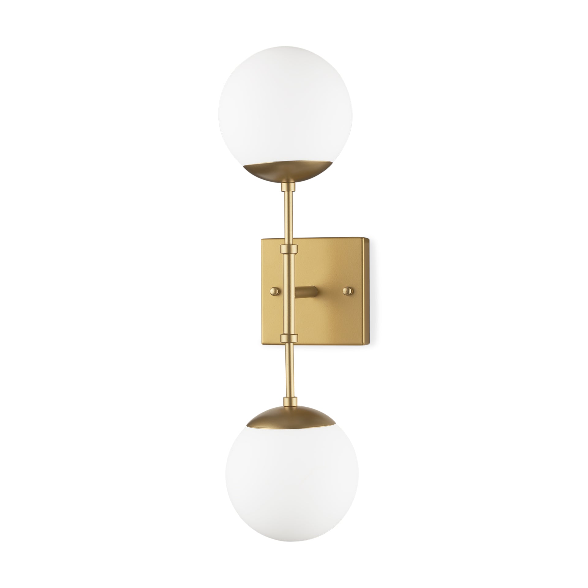 Edie Metal with Frosted Glass Globes 2-Light Wall Sconce