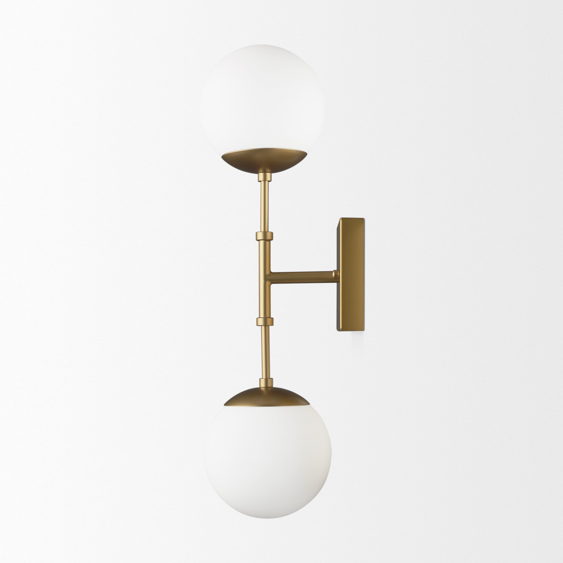 Edie Metal with Frosted Glass Globes 2-Light Wall Sconce