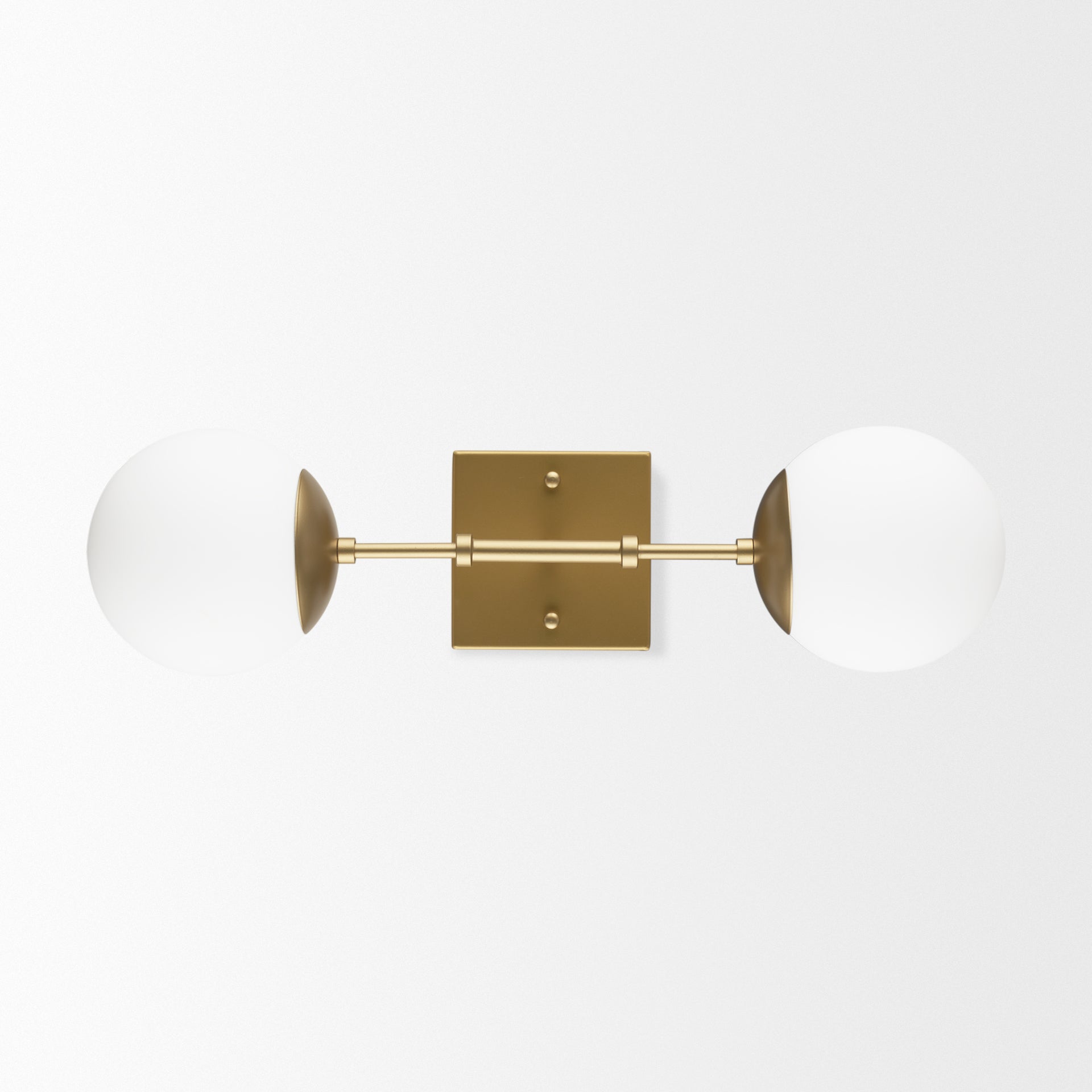 Edie Metal with Frosted Glass Globes 2-Light Wall Sconce