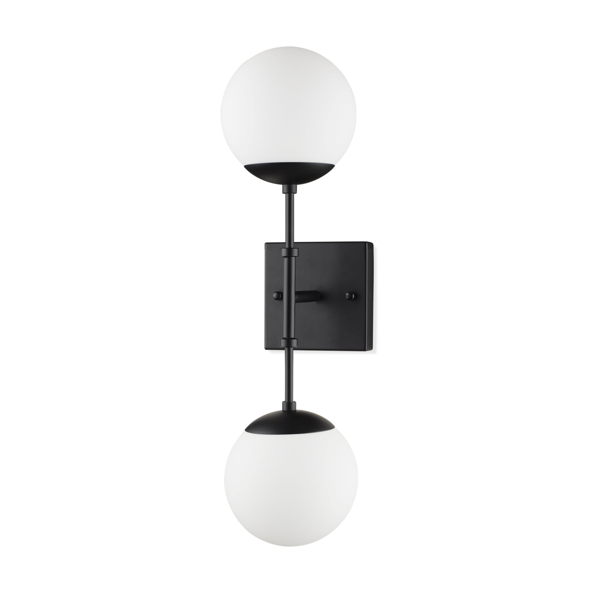 Edie Metal with Frosted Glass Globes 2-Light Wall Sconce