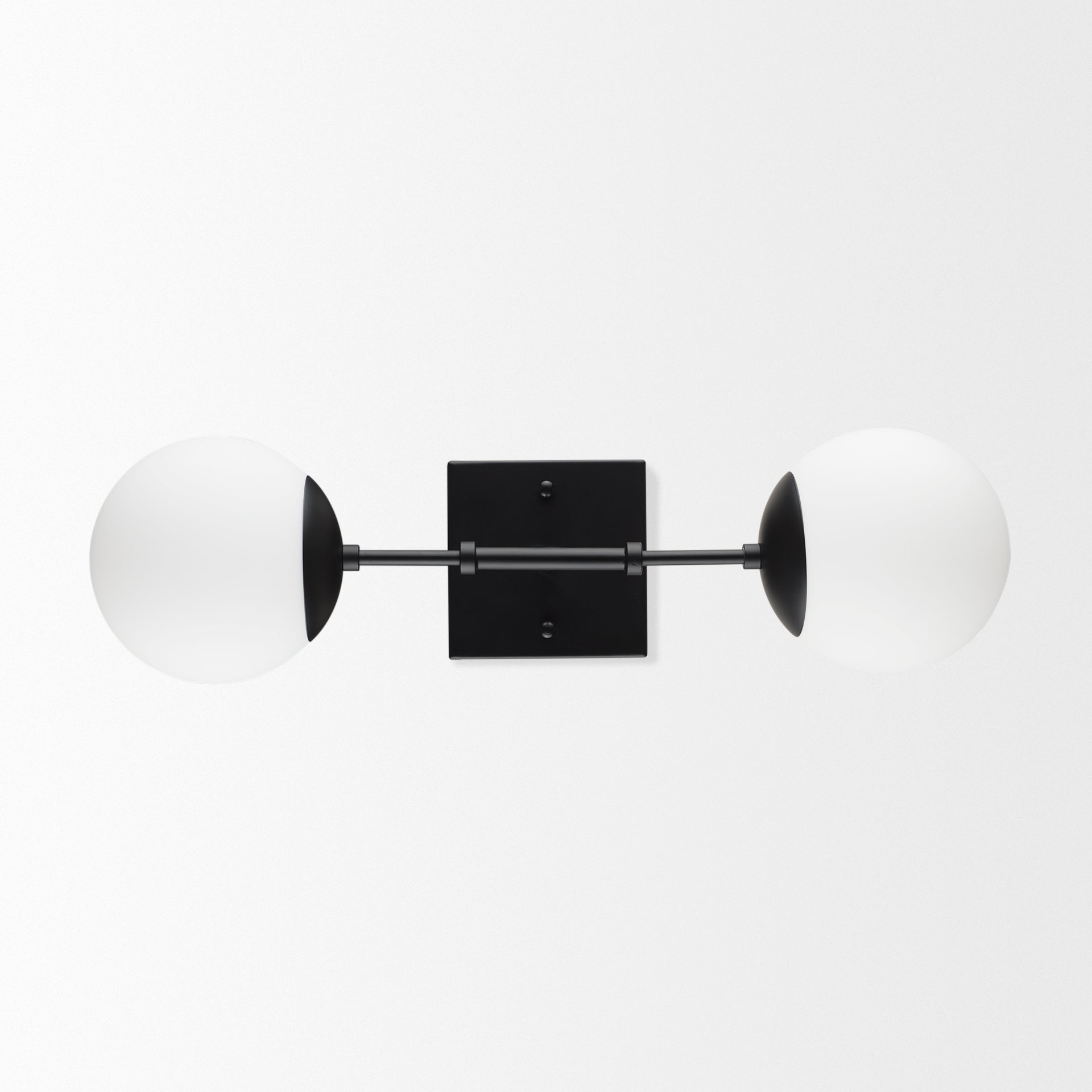 Edie Metal with Frosted Glass Globes 2-Light Wall Sconce