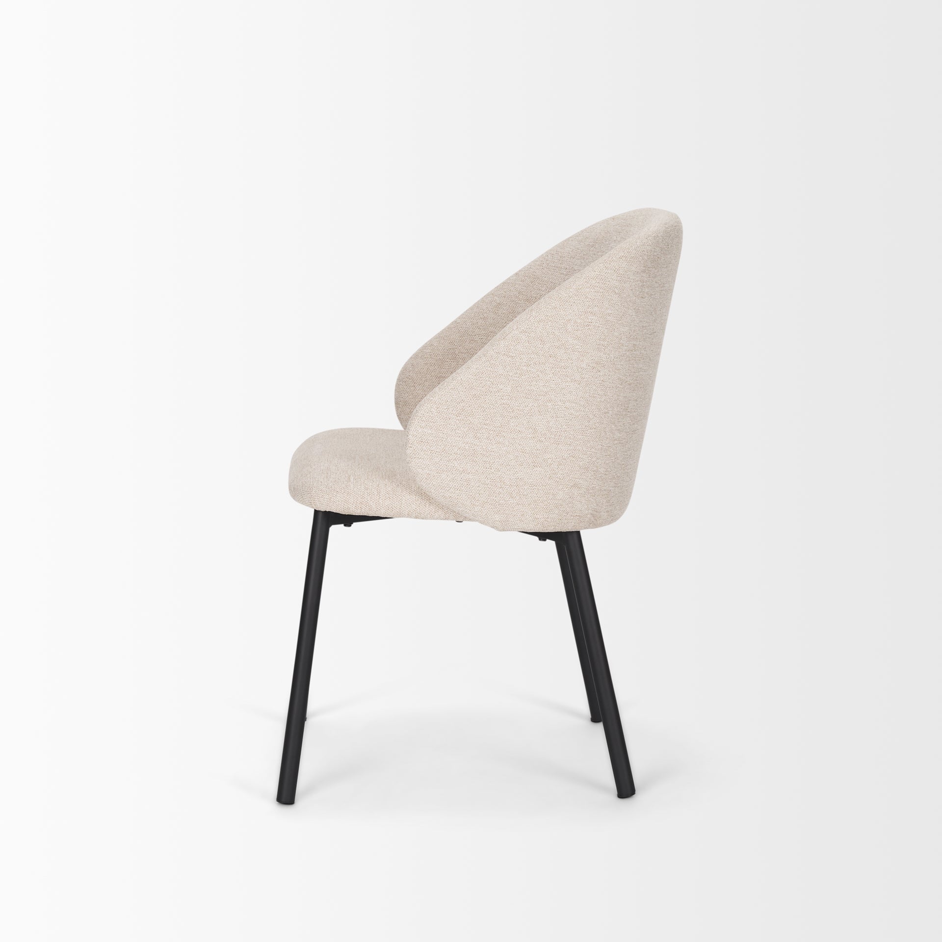 Shannon Oatmeal Fabric & Matte Black Metal Dining Chair