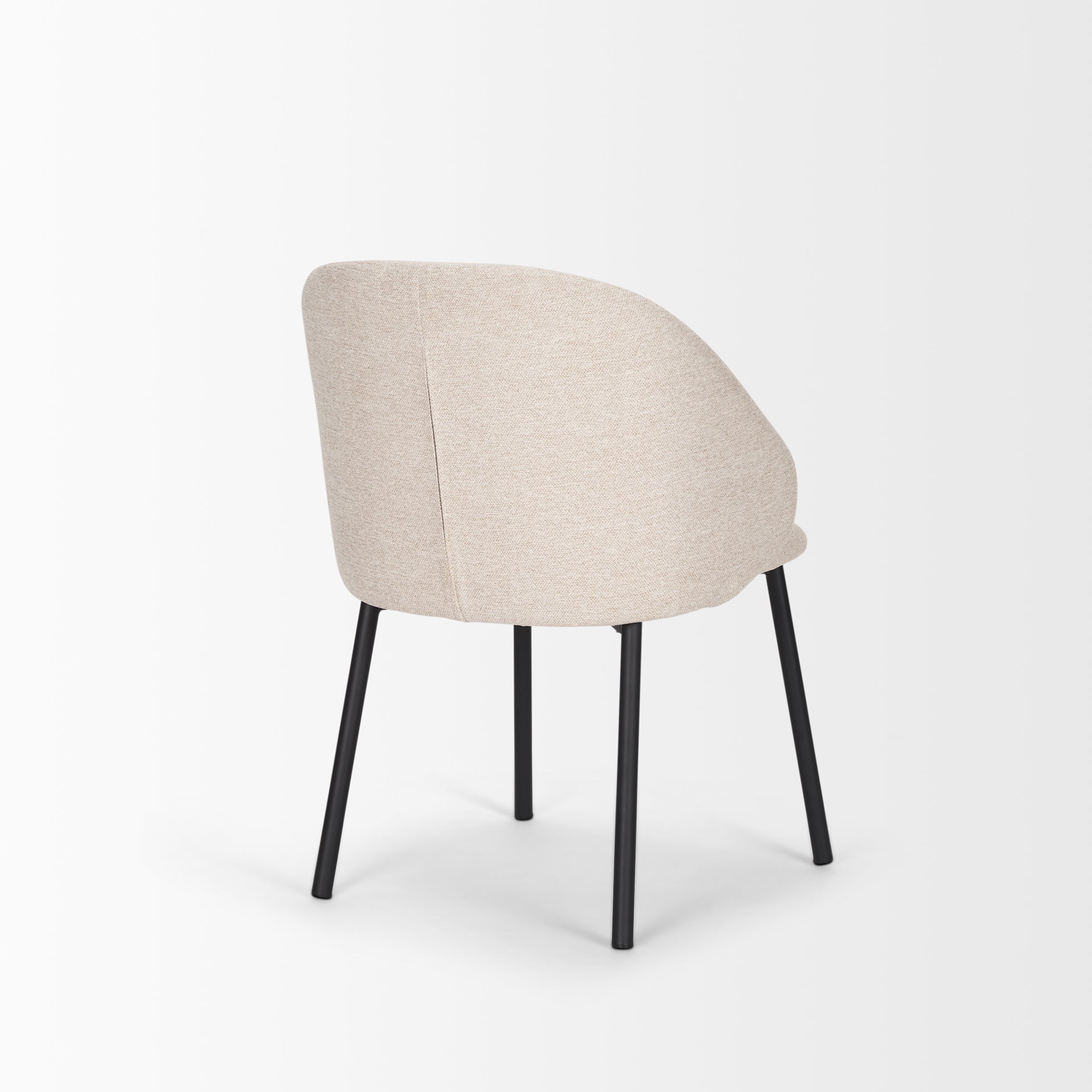 Shannon Oatmeal Fabric & Matte Black Metal Dining Chair