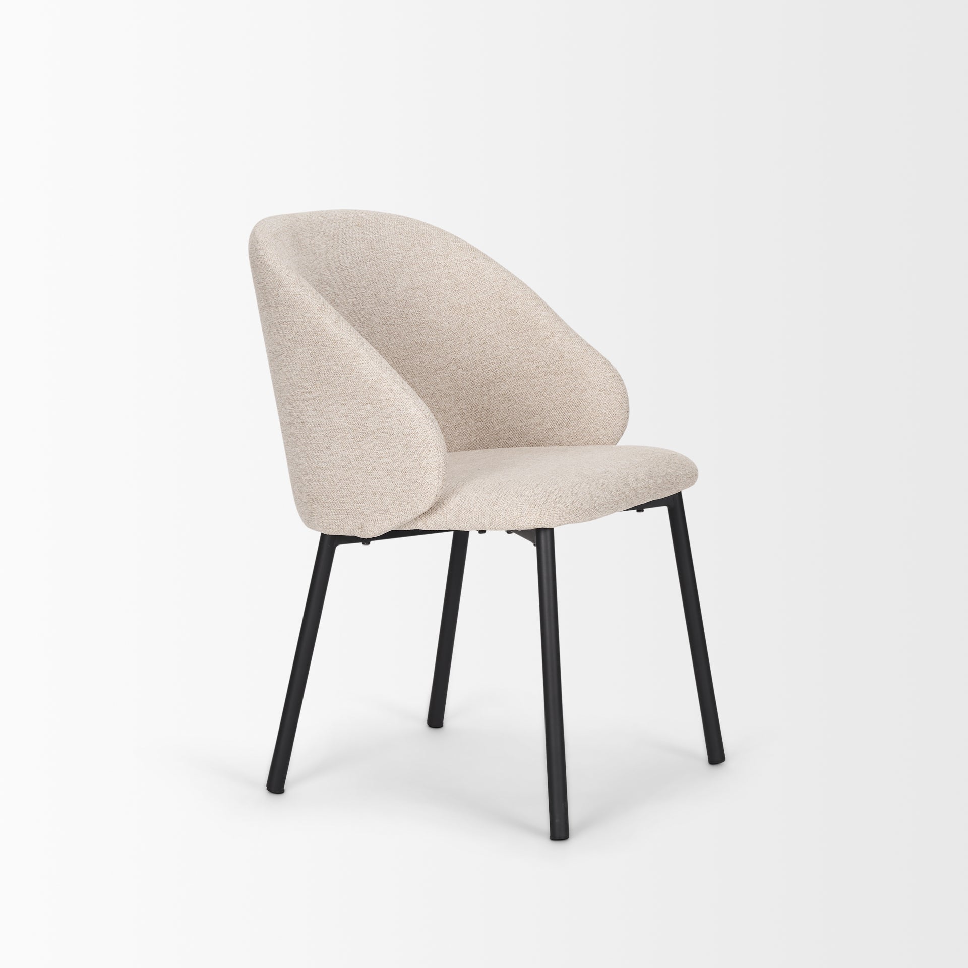Shannon Oatmeal Fabric & Matte Black Metal Dining Chair