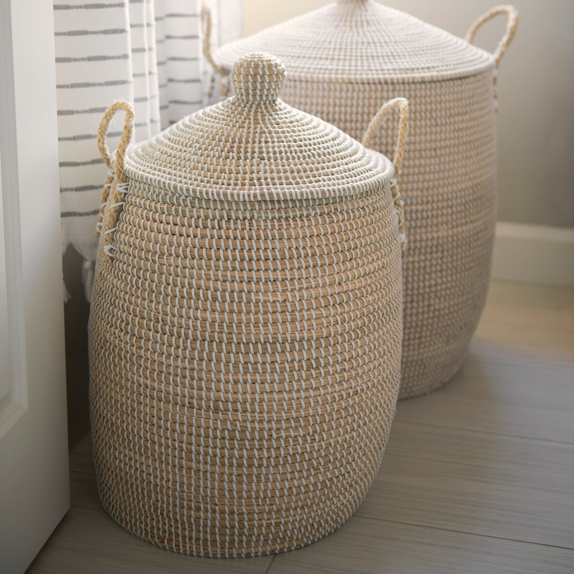 Kairi Seagrass Floor Basket with Lids and Handles - Set of 2 Baskets Mercana , Black Friday Sale Mercana Furniture Sale, Old Bones Co, Mid Century Furniture Sale, Four Hands Furniture, Black Friday Sale Kairi Seagrass Floor Basket with Lids and Handles - Set of 2,Gus Sale, Perigold Kairi Seagrass Floor Basket with Lids and Handles - Set of 2 Baskets Black Friday Sale , Perigold Sale Kairi Seagrass Floor Basket with Lids and Handles - Set of 2,Kairi Seagrass Floor Basket with Lids and Handles - Set of 2 Lulu