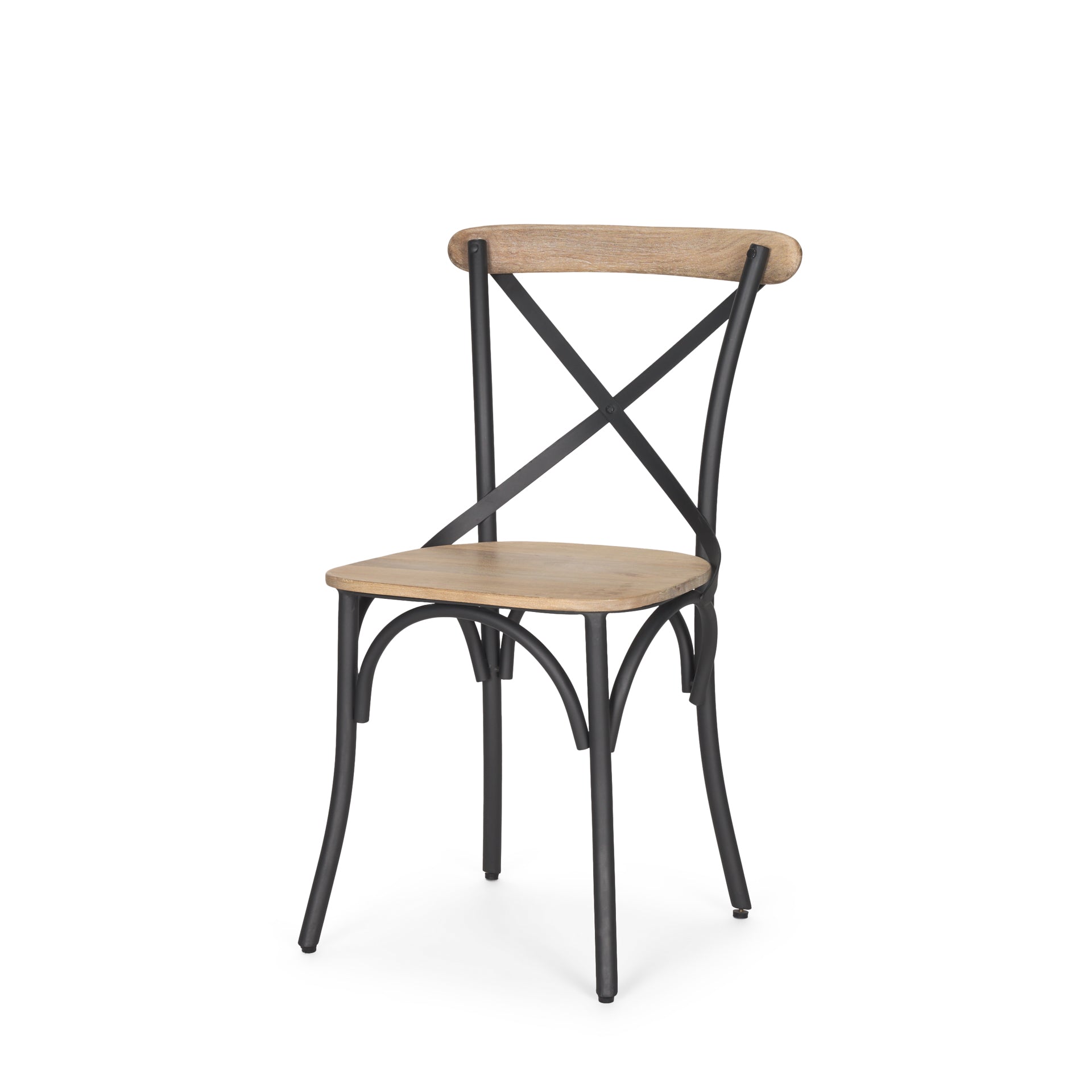 Etienne Light Brown Wood with Iron Metal Dining Chair
