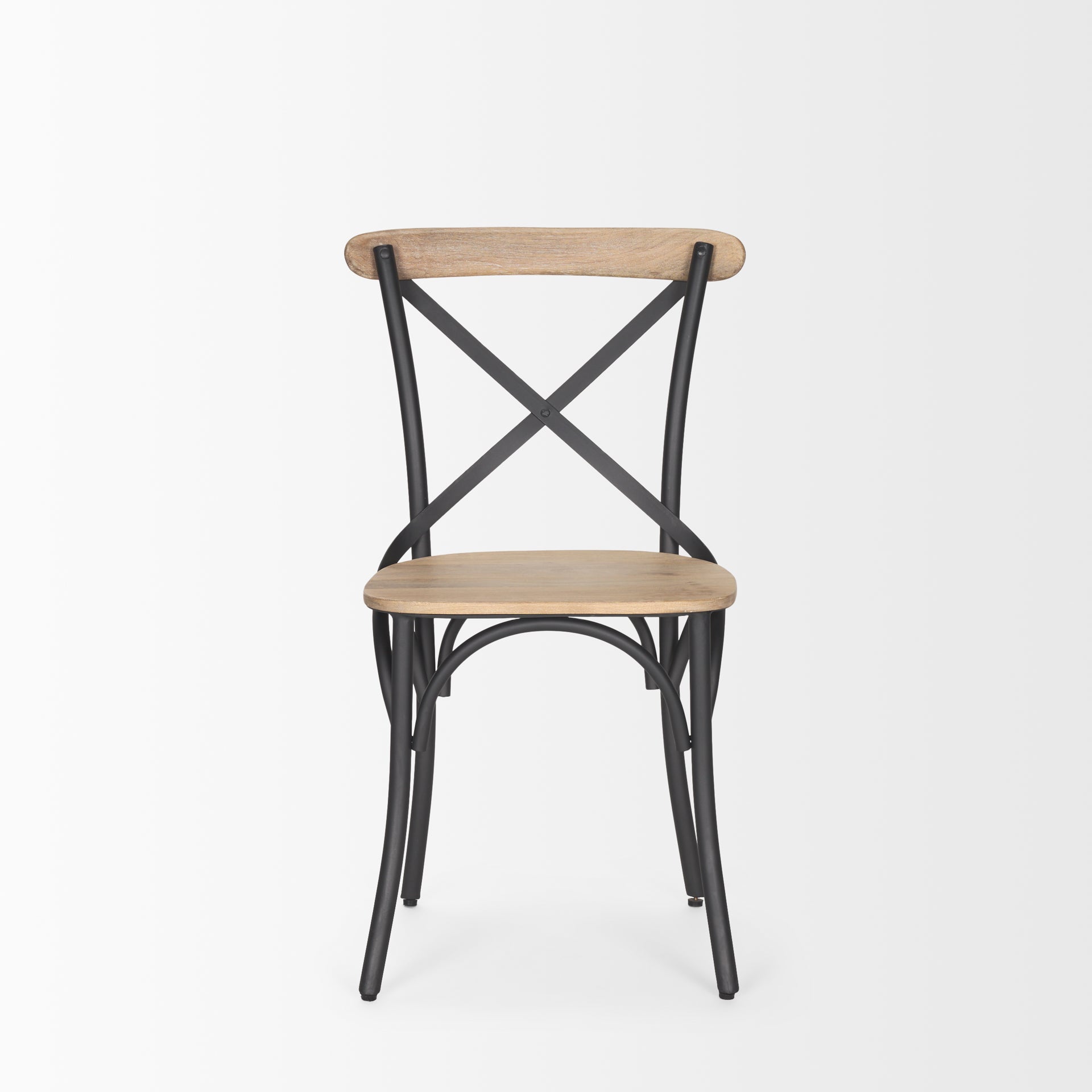 Etienne Light Brown Wood with Iron Metal Dining Chair
