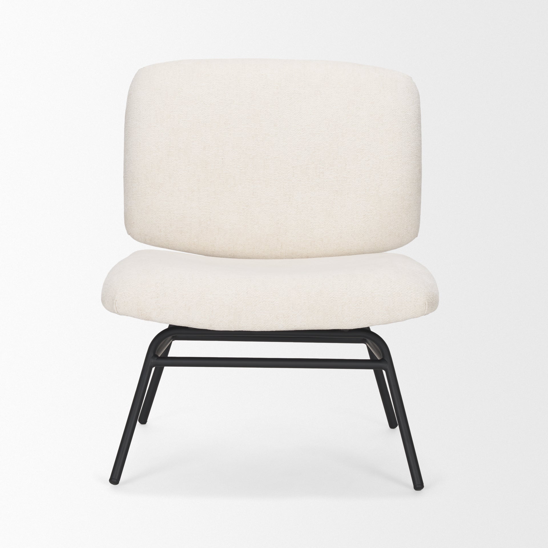 Nora Cream Fabric with Matte Black Metal Legs Accent Chair