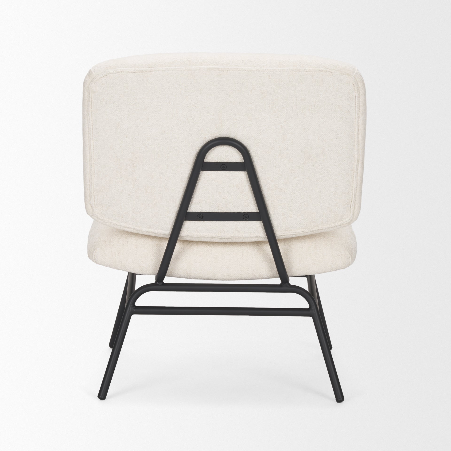 Nora Cream Fabric with Matte Black Metal Legs Accent Chair