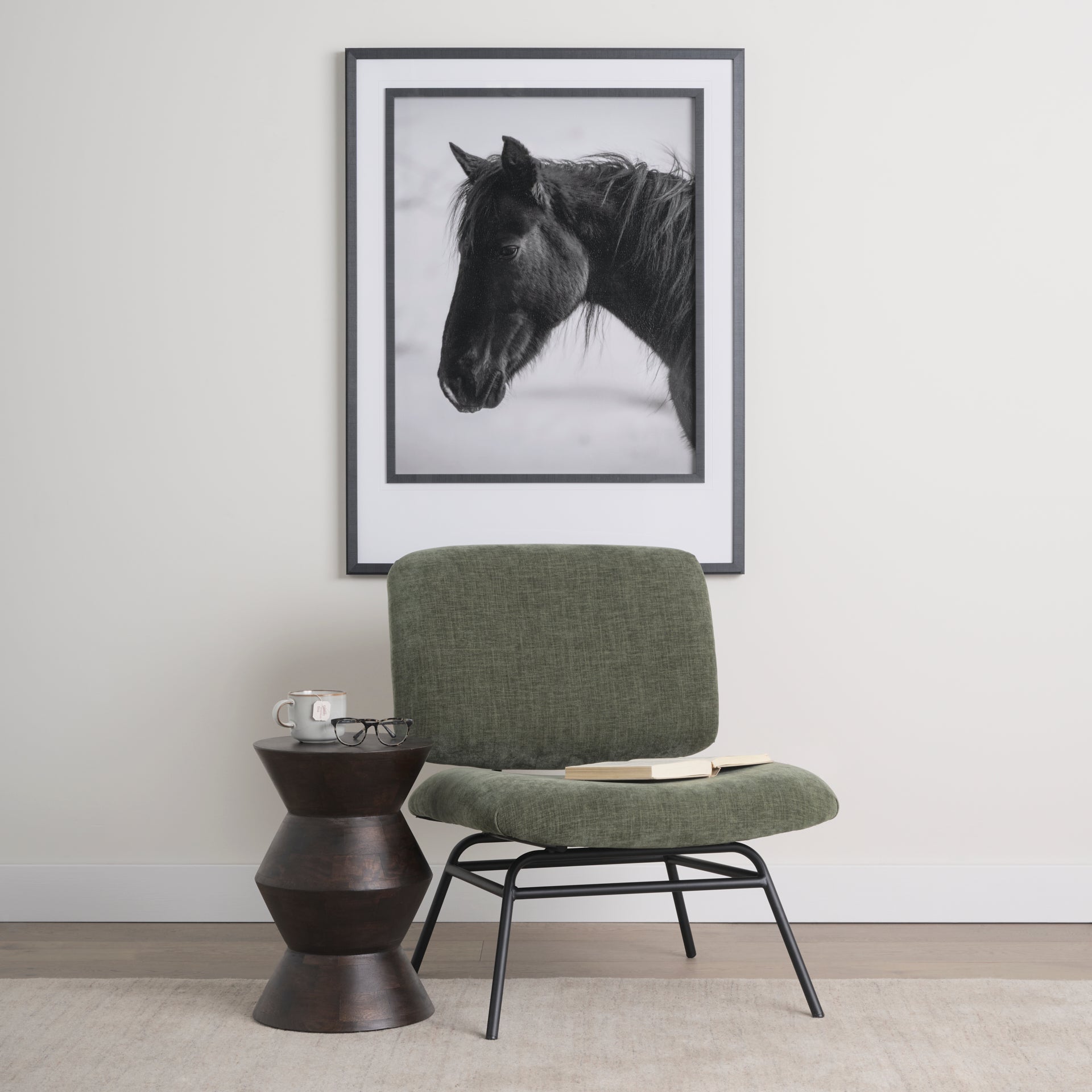 Nora Fabric with Metal Legs Accent Chair