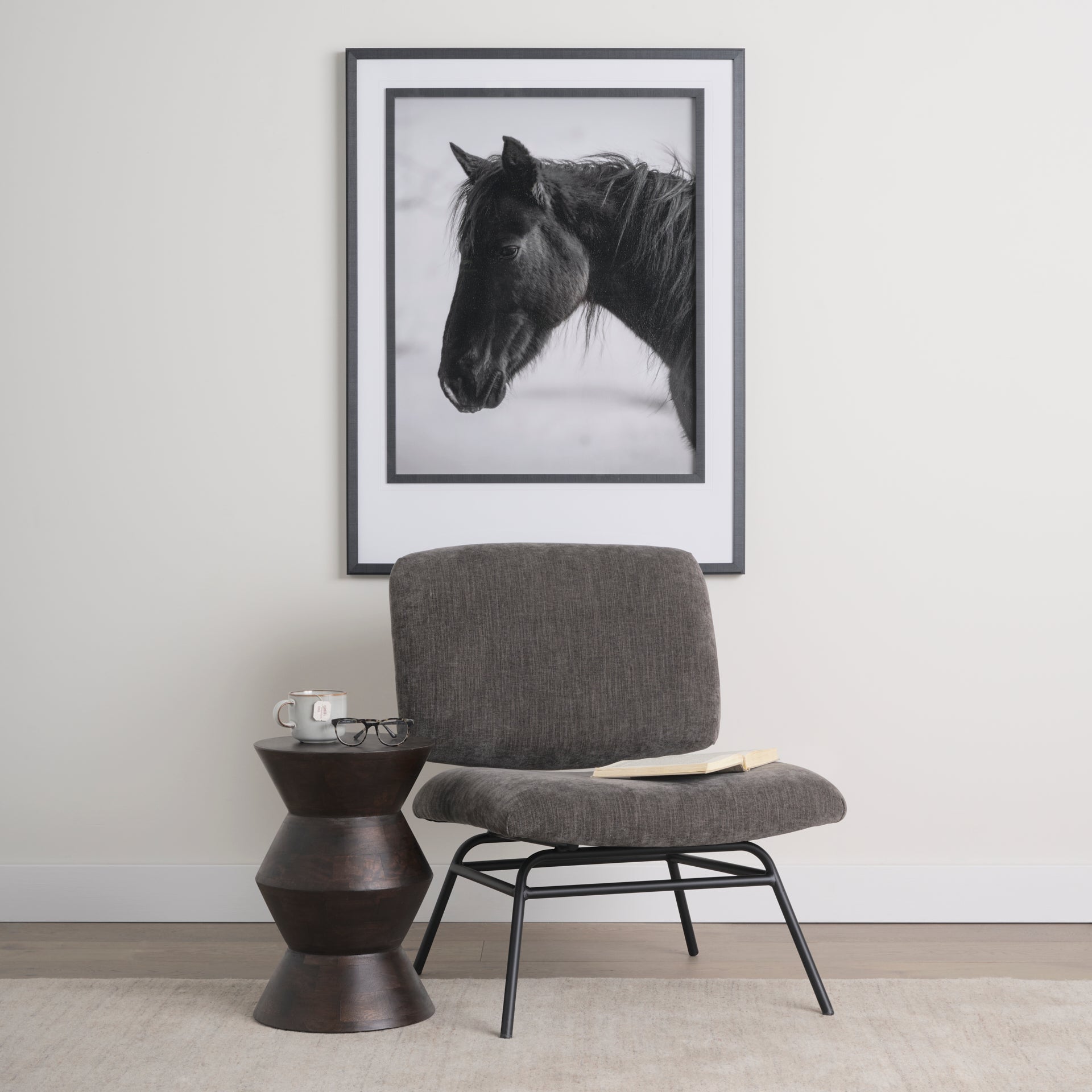 Nora Fabric with Metal Legs Accent Chair