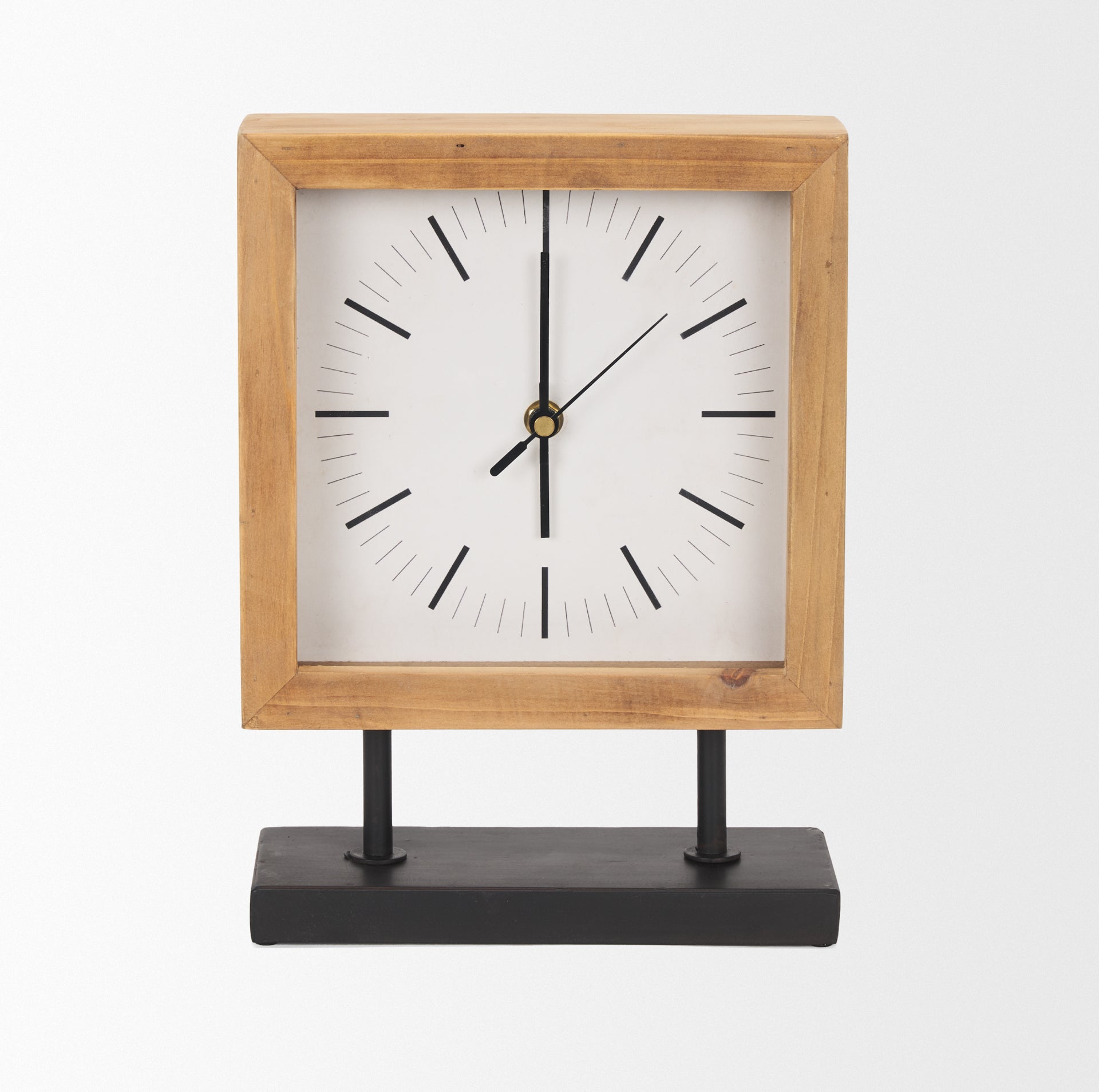 Renaya Light Brown Wood with Matte Black Metal Base Table Clock Table Clocks Mercana , Black Friday Sale Mercana Furniture Sale, Old Bones Co, Mid Century Furniture Sale, Four Hands Furniture, Black Friday Sale Renaya Light Brown Wood with Matte Black Metal Base Table Clock,Gus Sale, Perigold Renaya Light Brown Wood with Matte Black Metal Base Table Clock Table Clocks Black Friday Sale , Perigold Sale Renaya Light Brown Wood with Matte Black Metal Base Table Clock,Renaya Light Brown Wood with Matte Black Me