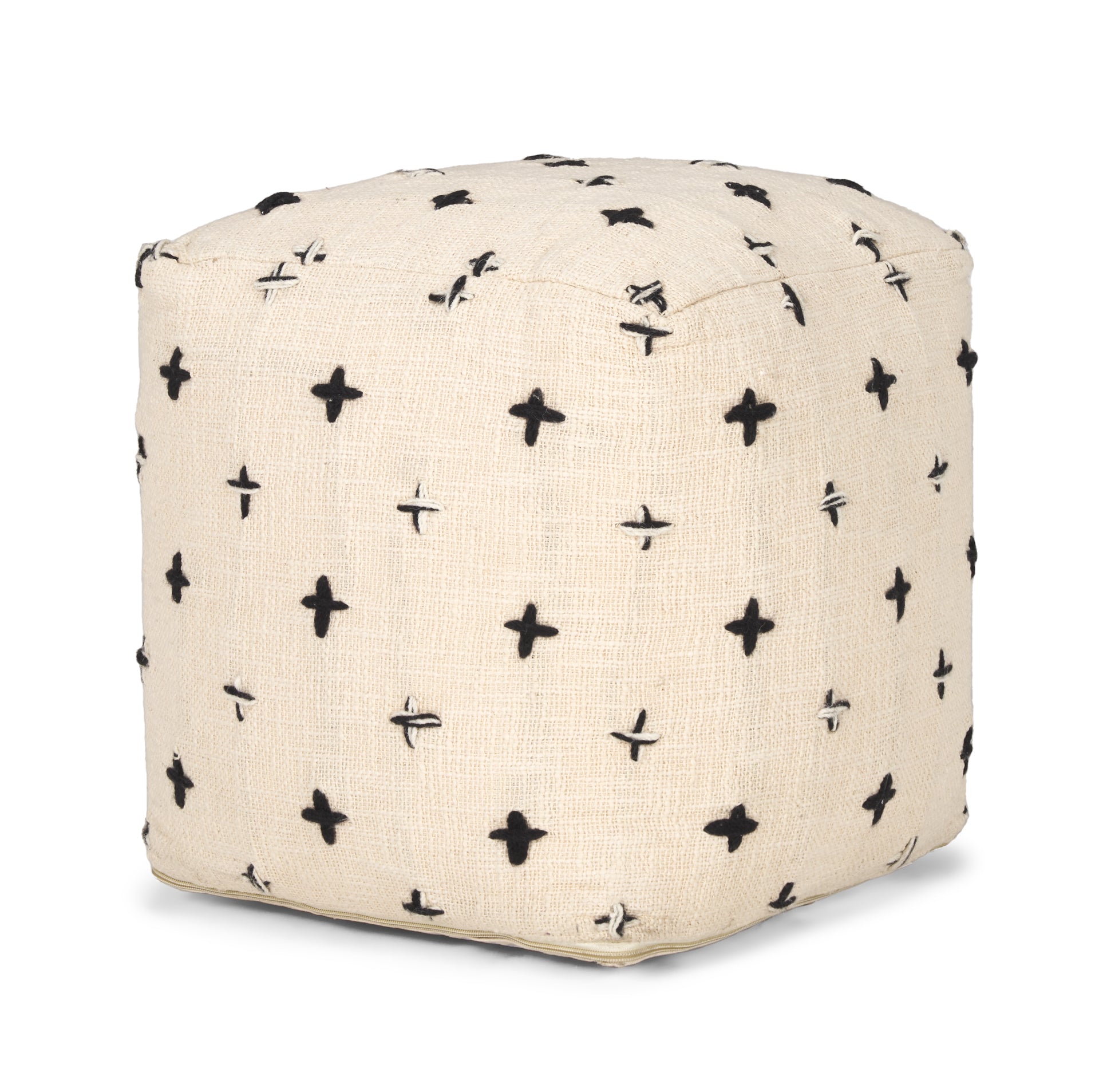 Saanvi Wool with Cream and Black Stitched Cross Patterned Pouf Poufs Mercana , Black Friday Sale Mercana Furniture Sale, Old Bones Co, Mid Century Furniture Sale, Four Hands Furniture, Black Friday Sale Saanvi Wool with Cream and Black Stitched Cross Patterned Pouf,Gus Sale, Perigold Saanvi Wool with Cream and Black Stitched Cross Patterned Pouf Poufs Black Friday Sale , Perigold Sale Saanvi Wool with Cream and Black Stitched Cross Patterned Pouf,Saanvi Wool with Cream and Black Stitched Cross Patterned Pou