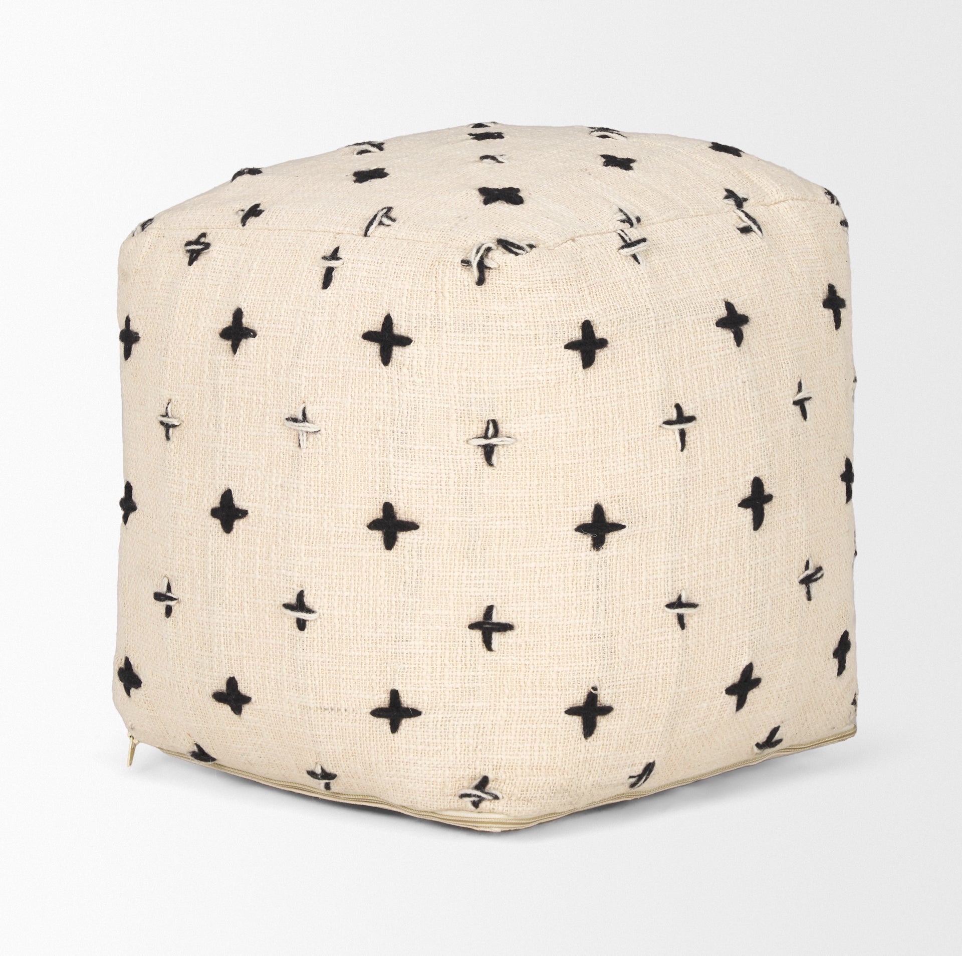 Saanvi Wool with Cream and Black Stitched Cross Patterned Pouf Poufs Mercana , Black Friday Sale Mercana Furniture Sale, Old Bones Co, Mid Century Furniture Sale, Four Hands Furniture, Black Friday Sale Saanvi Wool with Cream and Black Stitched Cross Patterned Pouf,Gus Sale, Perigold Saanvi Wool with Cream and Black Stitched Cross Patterned Pouf Poufs Black Friday Sale , Perigold Sale Saanvi Wool with Cream and Black Stitched Cross Patterned Pouf,Saanvi Wool with Cream and Black Stitched Cross Patterned Pou
