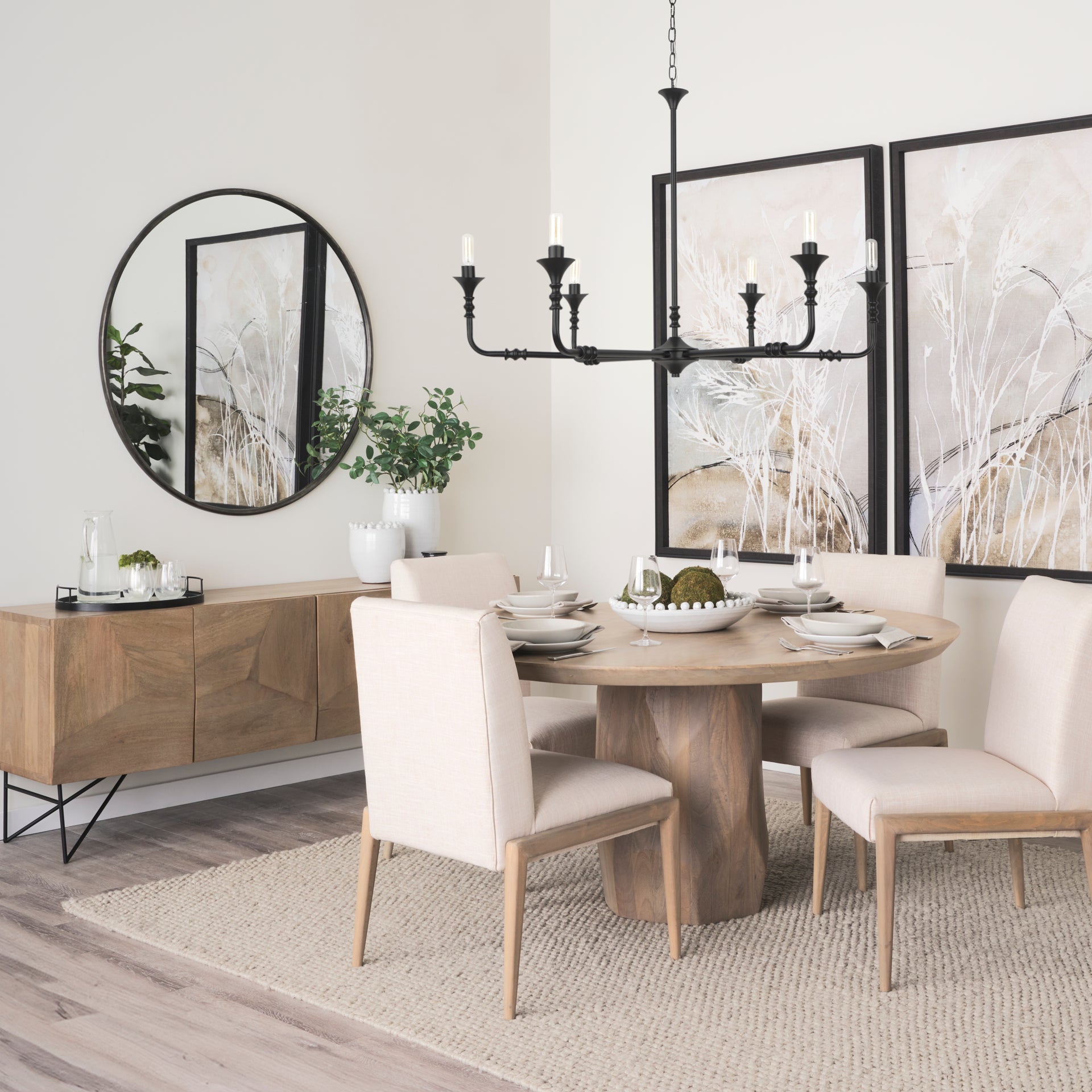 Gabriel Large Matte Black Chandelier