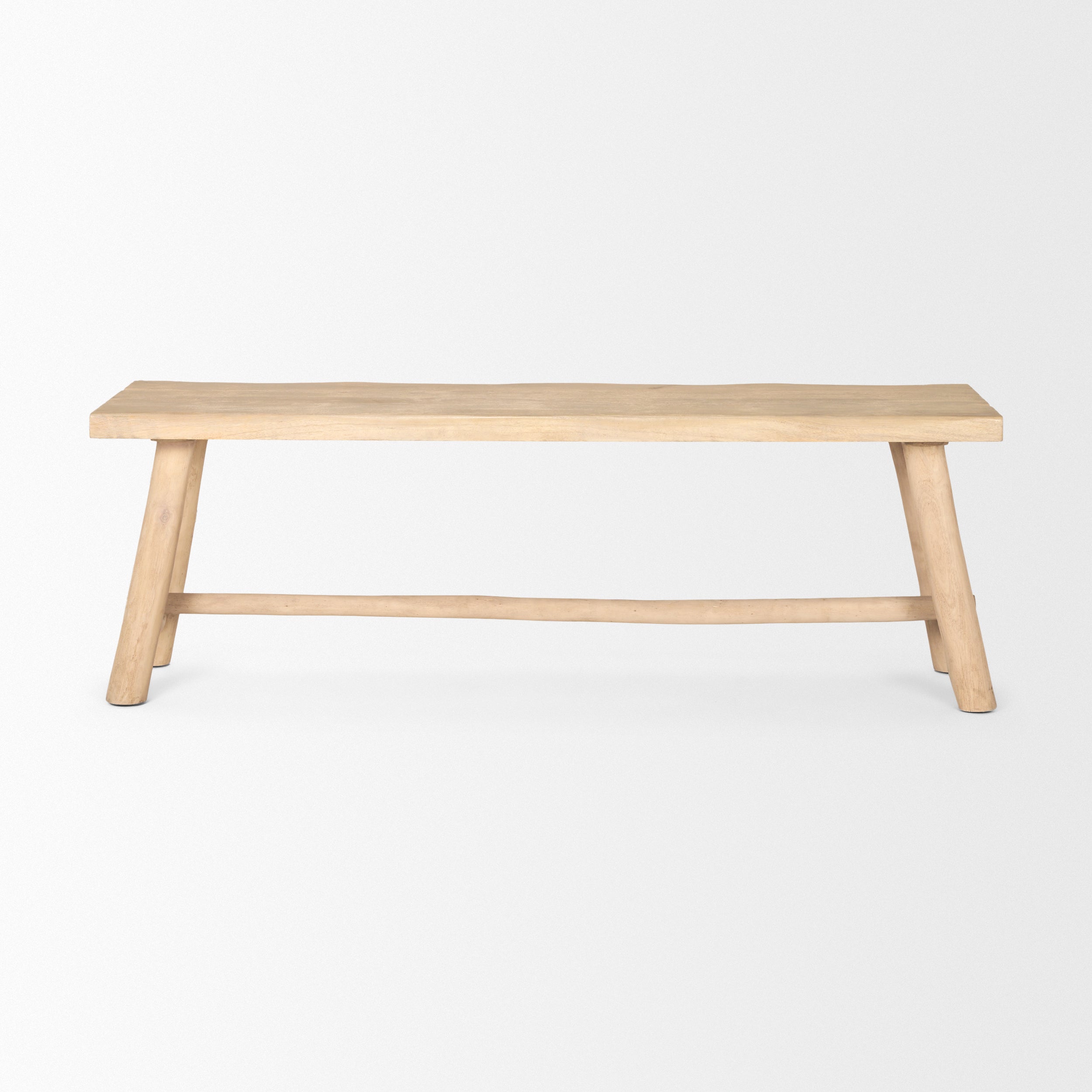 Sekou Light Brown Wooden Craftsman Bench