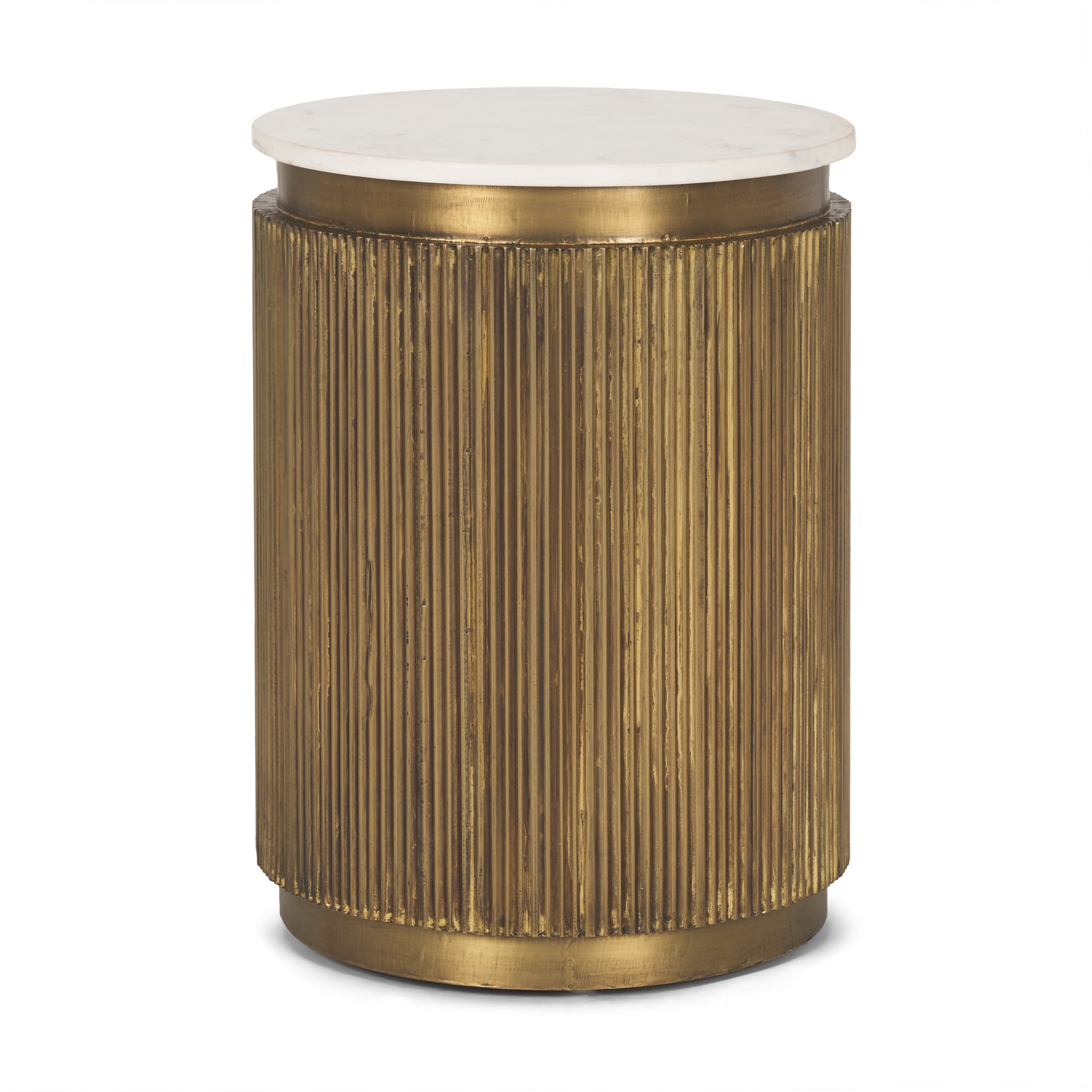 Satima White Marble with Gold Metal Round Fluted Accent Table Side & End Tables Mercana , Black Friday Sale Mercana Furniture Sale, Old Bones Co, Mid Century Furniture Sale, Four Hands Furniture, Black Friday Sale Satima White Marble with Gold Metal Round Fluted Accent Table,Gus Sale, Perigold Satima White Marble with Gold Metal Round Fluted Accent Table Side & End Tables Black Friday Sale , Perigold Sale Satima White Marble with Gold Metal Round Fluted Accent Table,Satima White Marble with Gold Metal Round