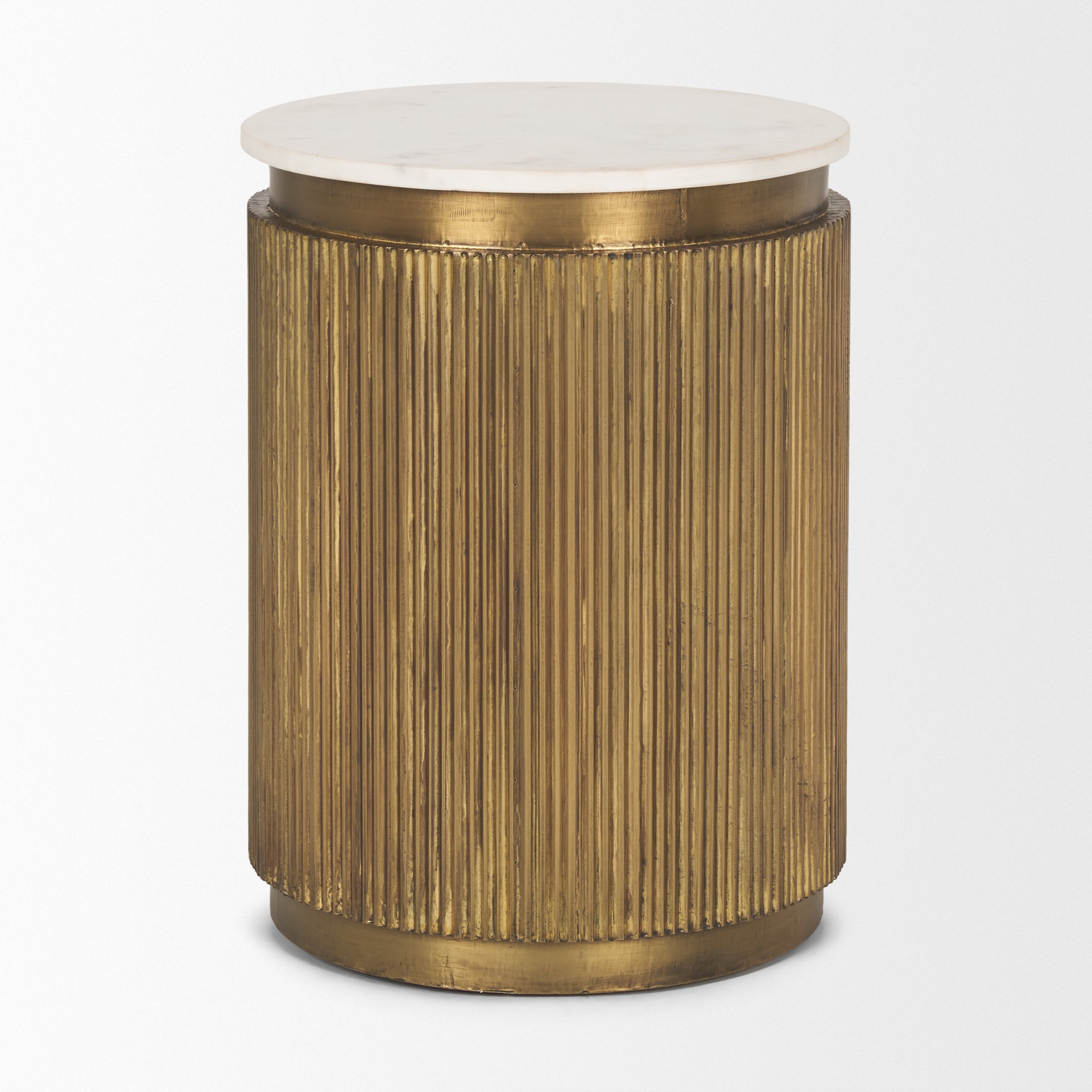 Satima White Marble with Gold Metal Round Fluted Accent Table Side & End Tables Mercana , Black Friday Sale Mercana Furniture Sale, Old Bones Co, Mid Century Furniture Sale, Four Hands Furniture, Black Friday Sale Satima White Marble with Gold Metal Round Fluted Accent Table,Gus Sale, Perigold Satima White Marble with Gold Metal Round Fluted Accent Table Side & End Tables Black Friday Sale , Perigold Sale Satima White Marble with Gold Metal Round Fluted Accent Table,Satima White Marble with Gold Metal Round