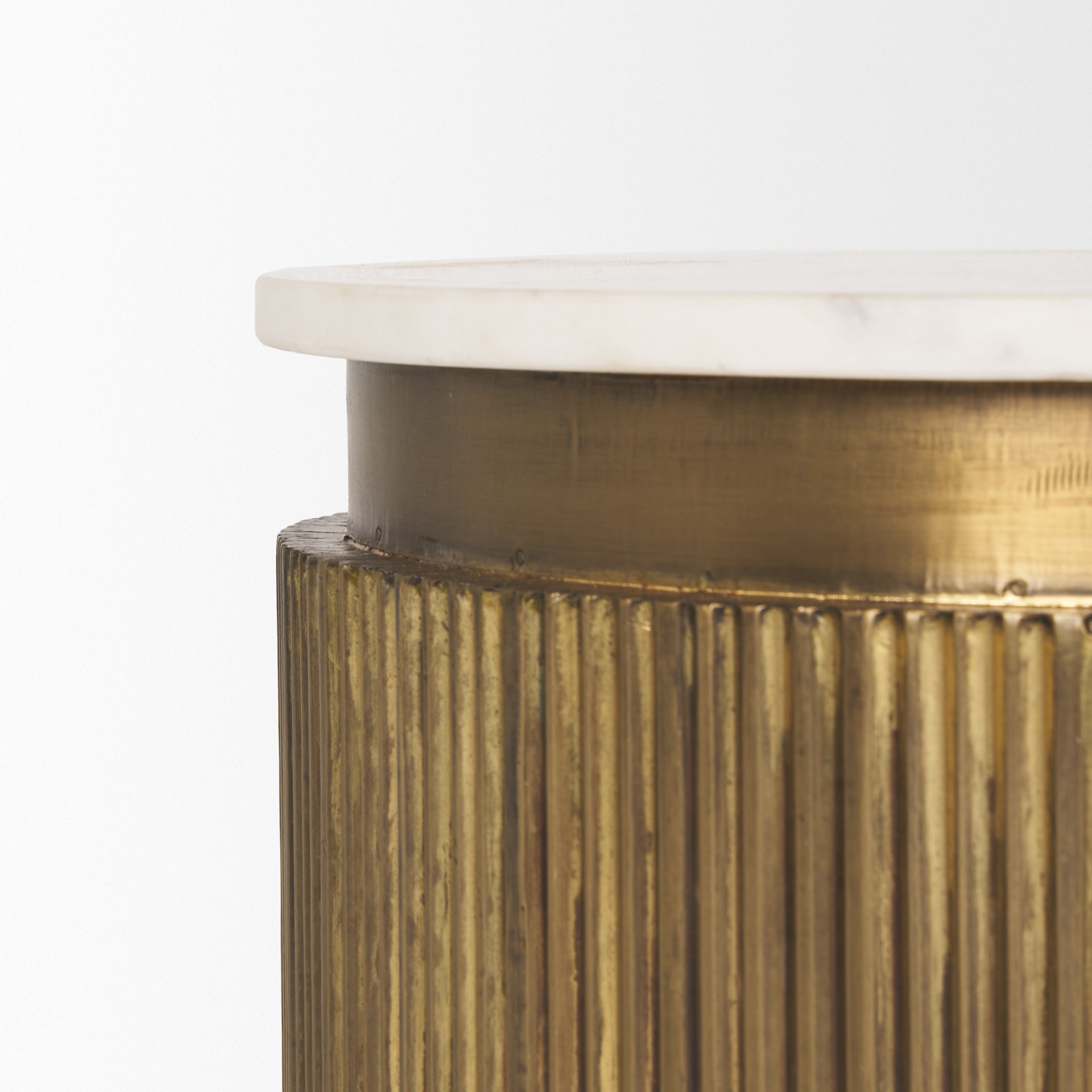 Satima White Marble with Gold Metal Round Fluted Accent Table Side & End Tables Mercana , Black Friday Sale Mercana Furniture Sale, Old Bones Co, Mid Century Furniture Sale, Four Hands Furniture, Black Friday Sale Satima White Marble with Gold Metal Round Fluted Accent Table,Gus Sale, Perigold Satima White Marble with Gold Metal Round Fluted Accent Table Side & End Tables Black Friday Sale , Perigold Sale Satima White Marble with Gold Metal Round Fluted Accent Table,Satima White Marble with Gold Metal Round
