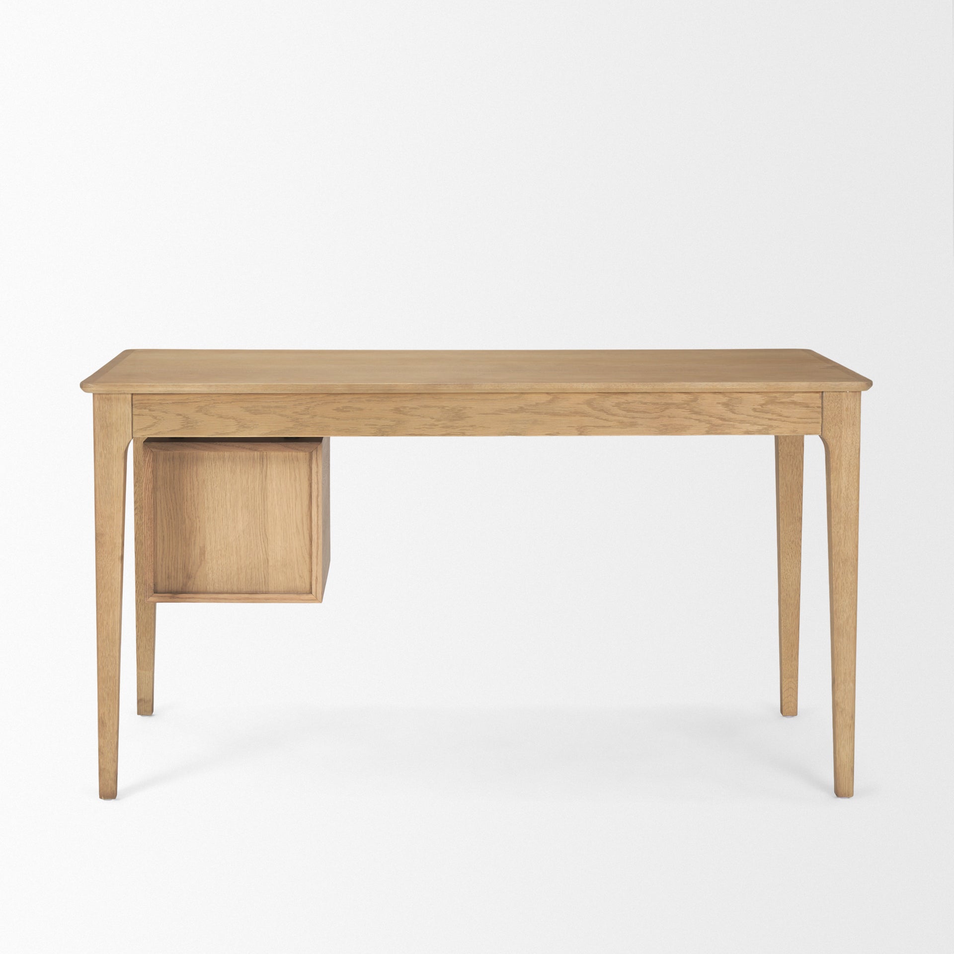 Tino Light Brown Oak Wood with 4 Drawers Desk