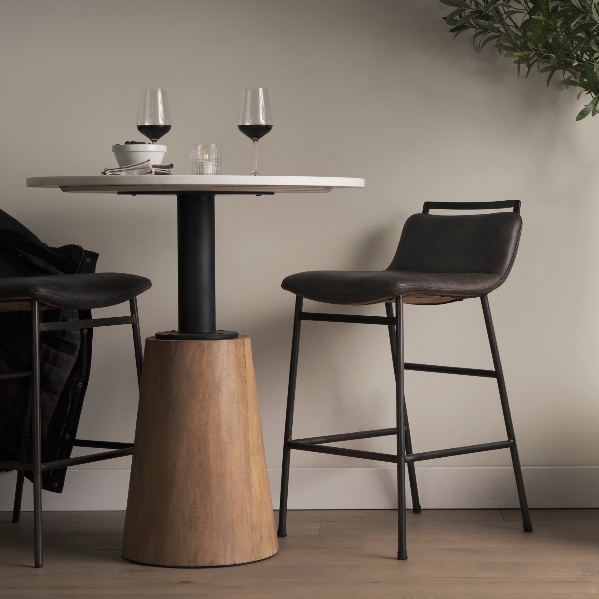 Maxwell Round White Marble Tabletop with Blonde Wood & Black Metal Accent Pedestal Bistro Table Bar Tables Mercana , Black Friday Sale Mercana Furniture Sale, Old Bones Co, Mid Century Furniture Sale, Four Hands Furniture, Black Friday Sale Maxwell Round White Marble Tabletop with Blonde Wood & Black Metal Accent Pedestal Bistro Table,Gus Sale, Perigold Maxwell Round White Marble Tabletop with Blonde Wood & Black Metal Accent Pedestal Bistro Table Bar Tables Black Friday Sale , Perigold Sale Maxwell Round W