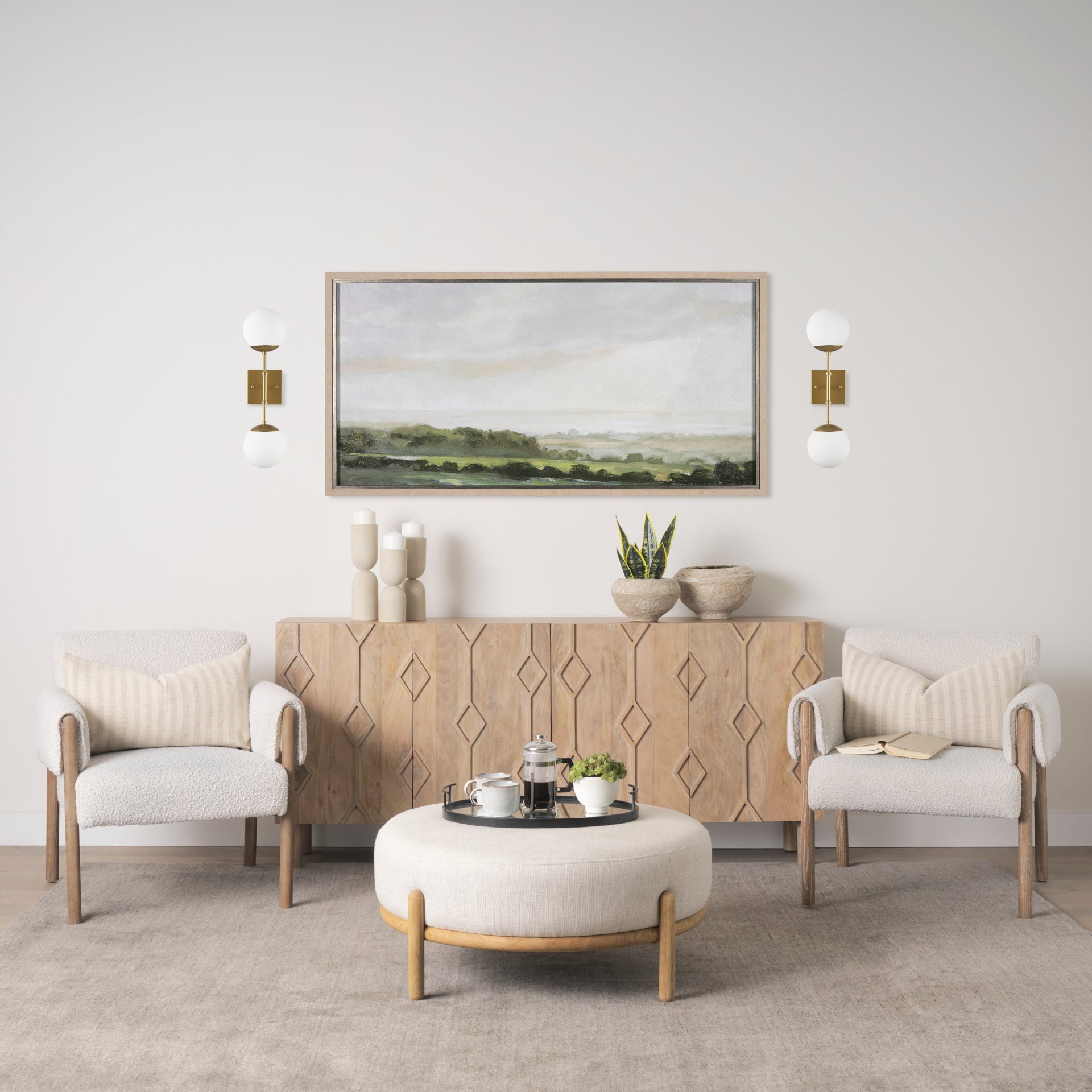 Edie Metal with Frosted Glass Globes 2-Light Wall Sconce