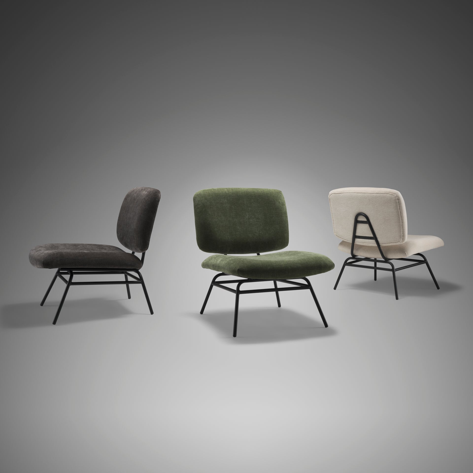 Nora Fabric with Metal Legs Accent Chair