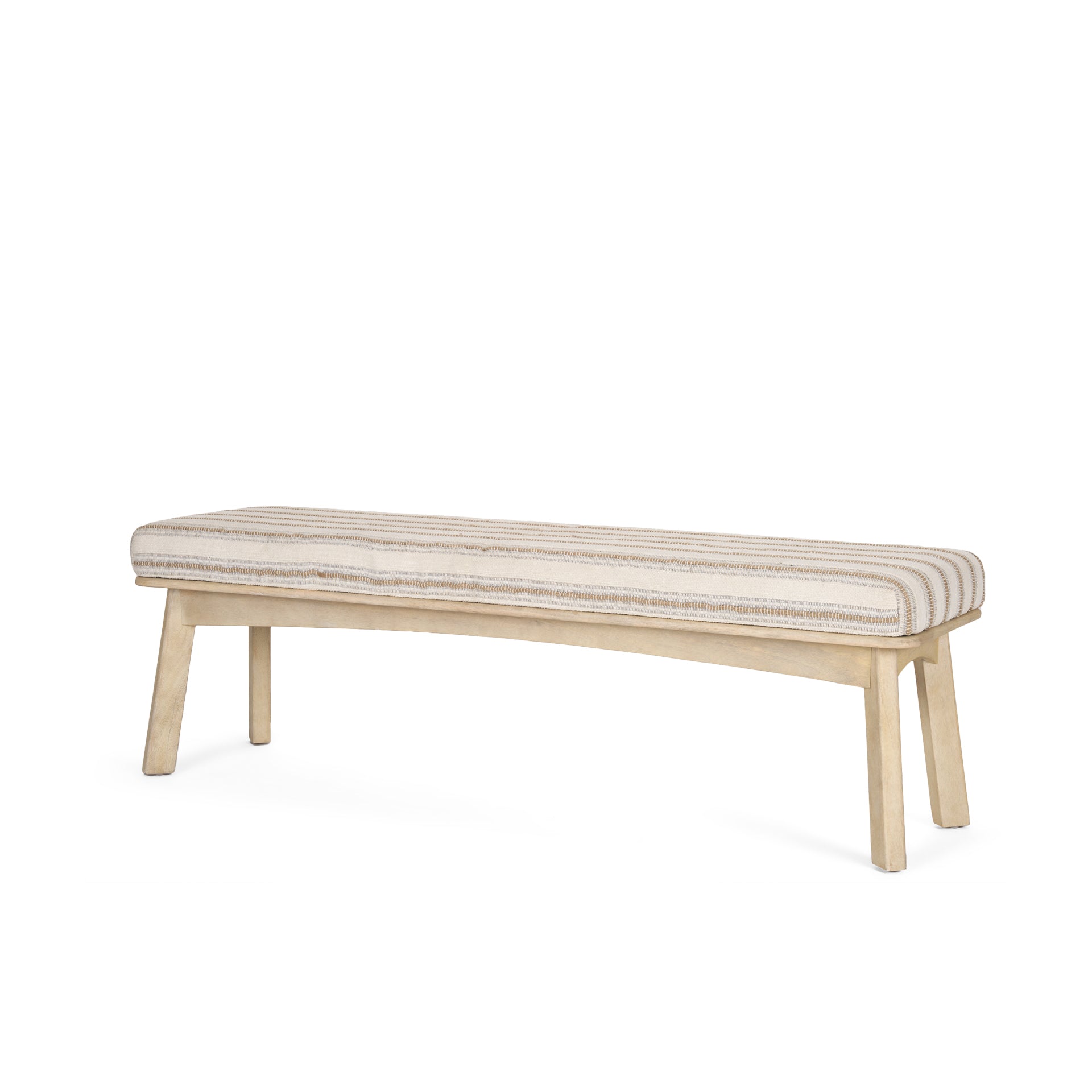 Taimo White Washed Light Brown Wood with Striped Fabric Seat Bench Benches Mercana , Black Friday Sale Mercana Furniture Sale, Old Bones Co, Mid Century Furniture Sale, Four Hands Furniture, Black Friday Sale Taimo White Washed Light Brown Wood with Striped Fabric Seat Bench,Gus Sale, Perigold Taimo White Washed Light Brown Wood with Striped Fabric Seat Bench Benches Black Friday Sale , Perigold Sale Taimo White Washed Light Brown Wood with Striped Fabric Seat Bench,Taimo White Washed Light Brown Wood with 