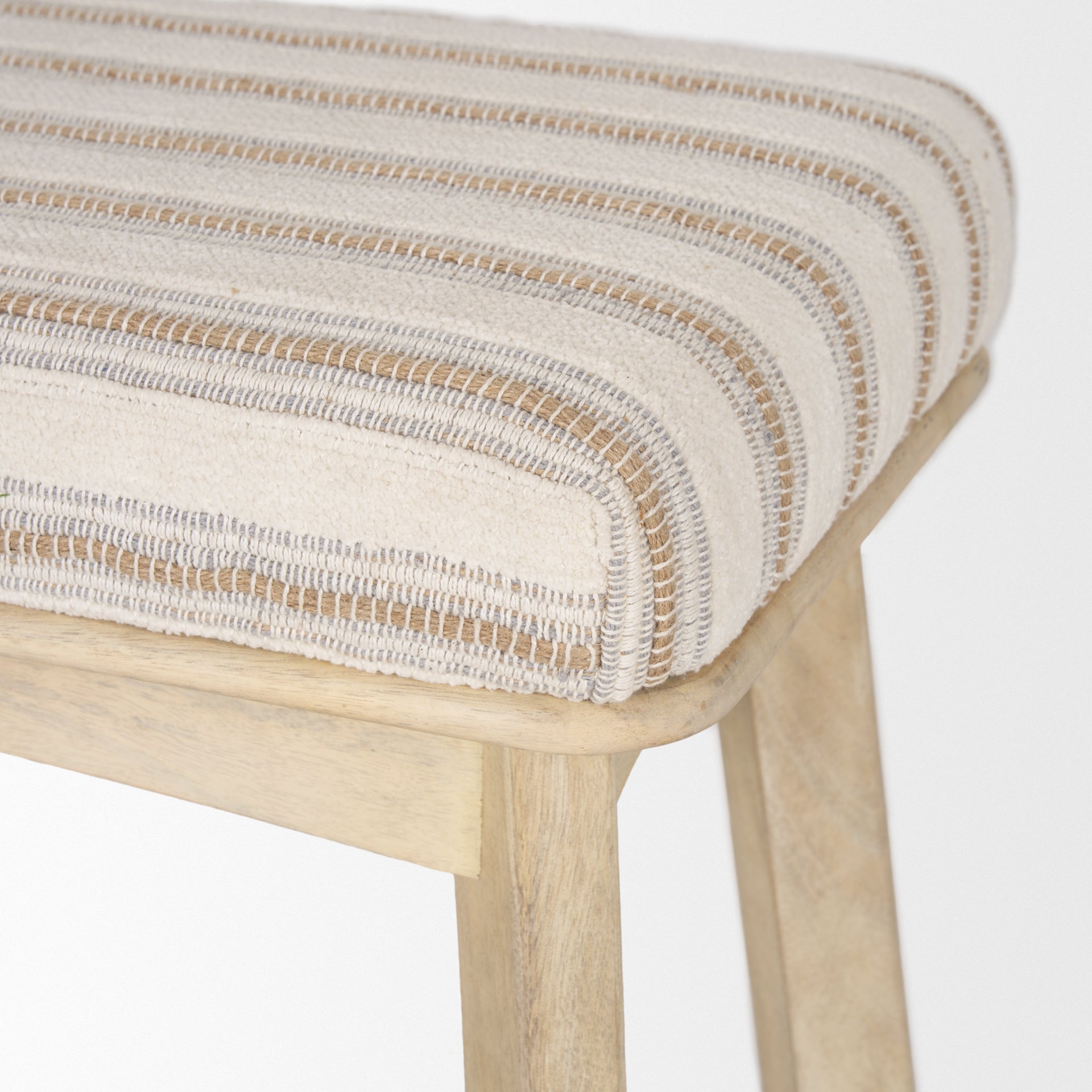 Taimo White Washed Light Brown Wood with Striped Fabric Seat Bench Benches Mercana , Black Friday Sale Mercana Furniture Sale, Old Bones Co, Mid Century Furniture Sale, Four Hands Furniture, Black Friday Sale Taimo White Washed Light Brown Wood with Striped Fabric Seat Bench,Gus Sale, Perigold Taimo White Washed Light Brown Wood with Striped Fabric Seat Bench Benches Black Friday Sale , Perigold Sale Taimo White Washed Light Brown Wood with Striped Fabric Seat Bench,Taimo White Washed Light Brown Wood with 