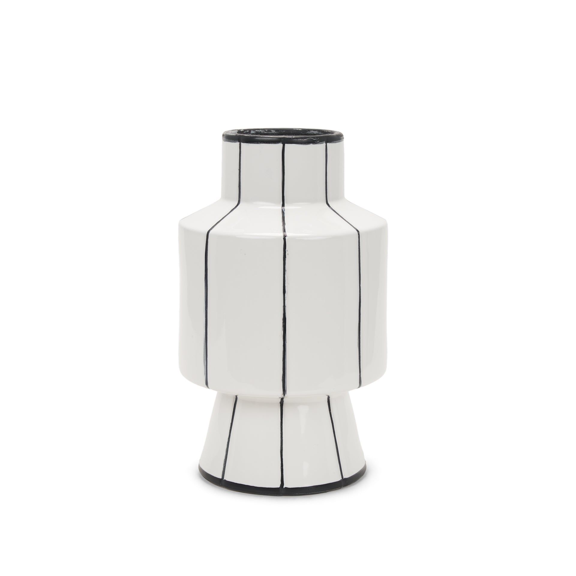 Dinah White with Black Stripes Ceramic Vase Vases Mercana Small , Black Friday Sale Mercana Furniture Sale, Old Bones Co, Mid Century Furniture Sale, Four Hands Furniture, Black Friday Sale Dinah White with Black Stripes Ceramic Vase,Gus Sale, Perigold Dinah White with Black Stripes Ceramic Vase Vases Black Friday Sale , Perigold Sale Dinah White with Black Stripes Ceramic Vase,Dinah White with Black Stripes Ceramic Vase Lulu and Georgia, Burke Decor Sale Dinah White with Black Stripes Ceramic Vase, www.old