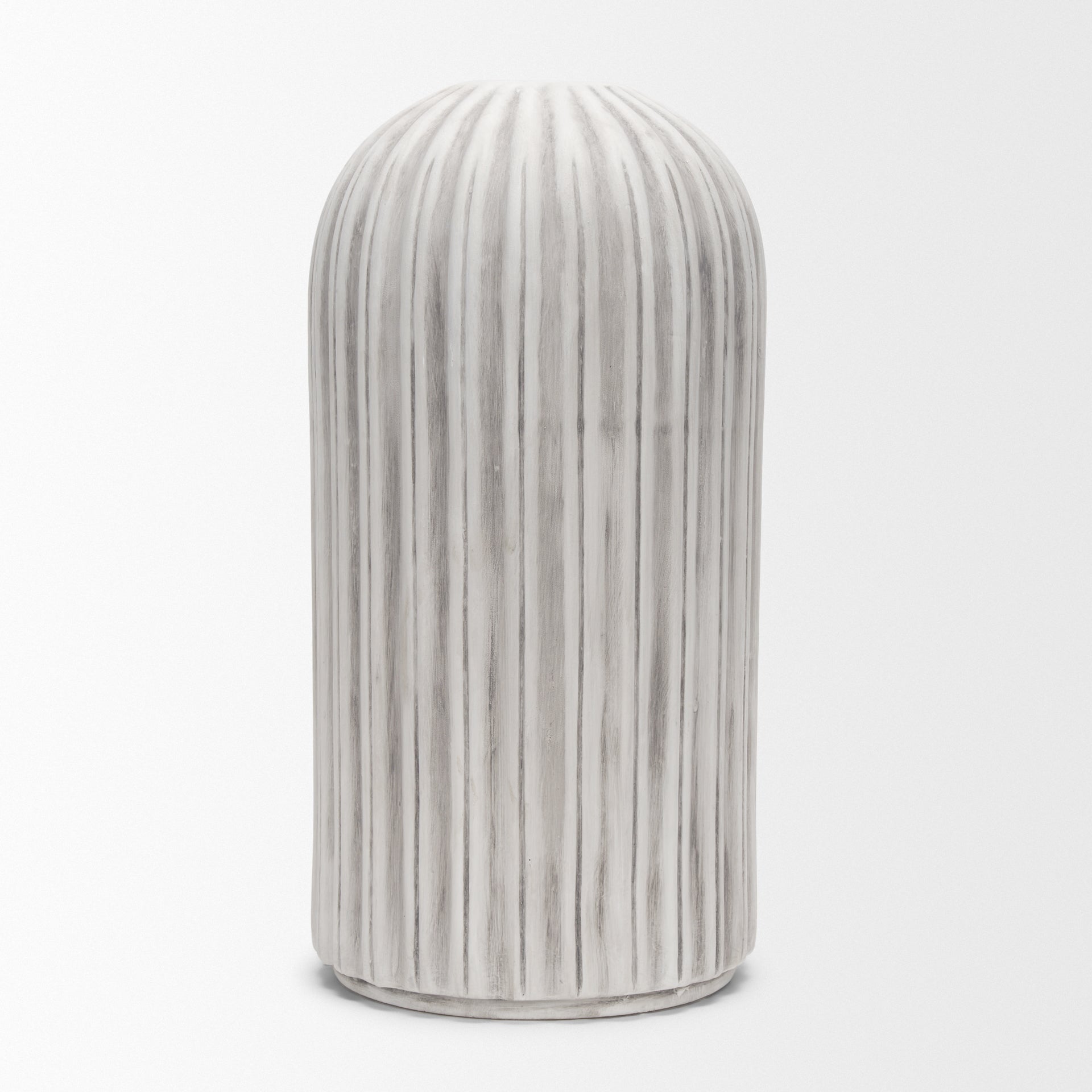 Ummi Tall Off White with Gray Antiquing Ceramic Vase
