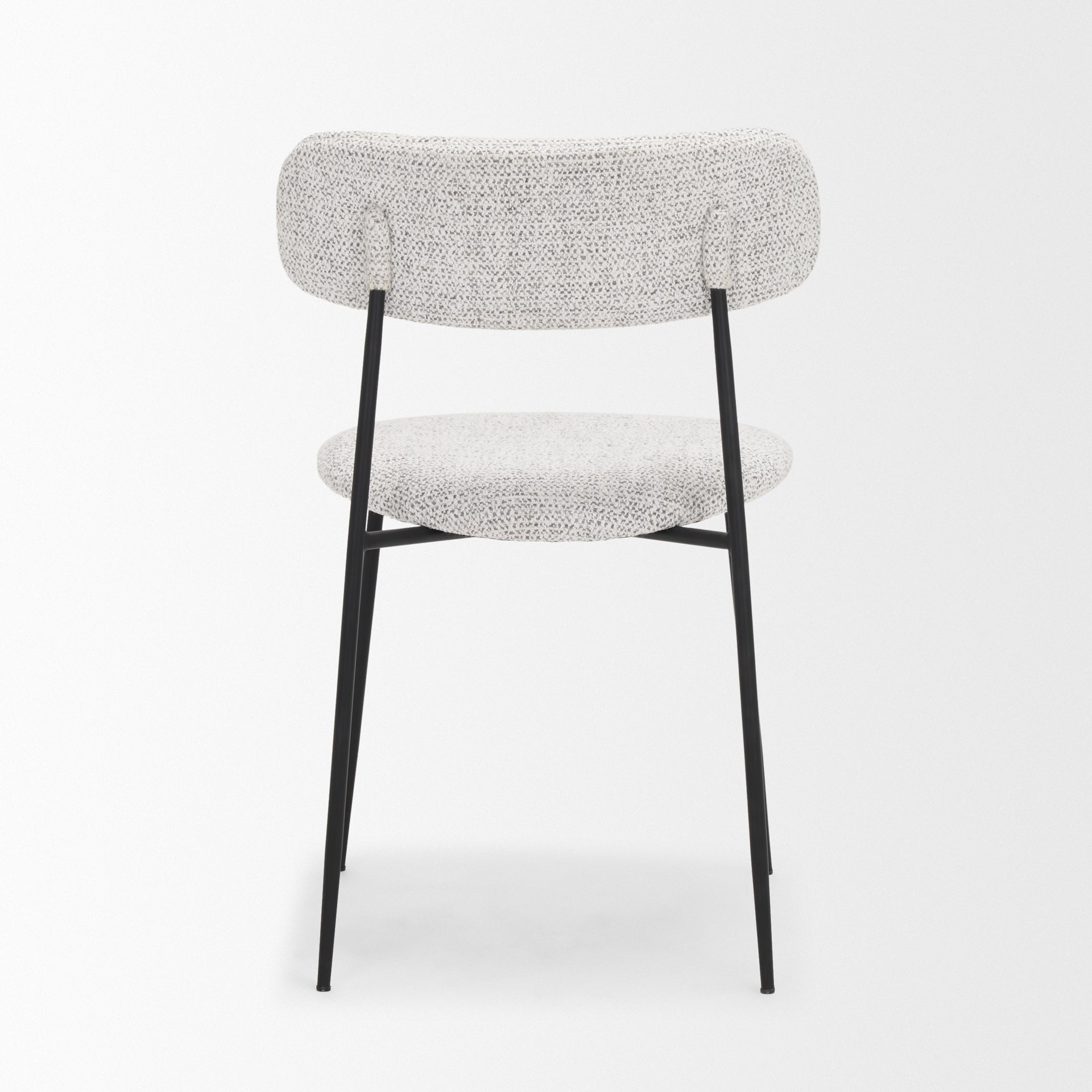 Casey Matte Black Metal with Gray Fabric Dining Chair